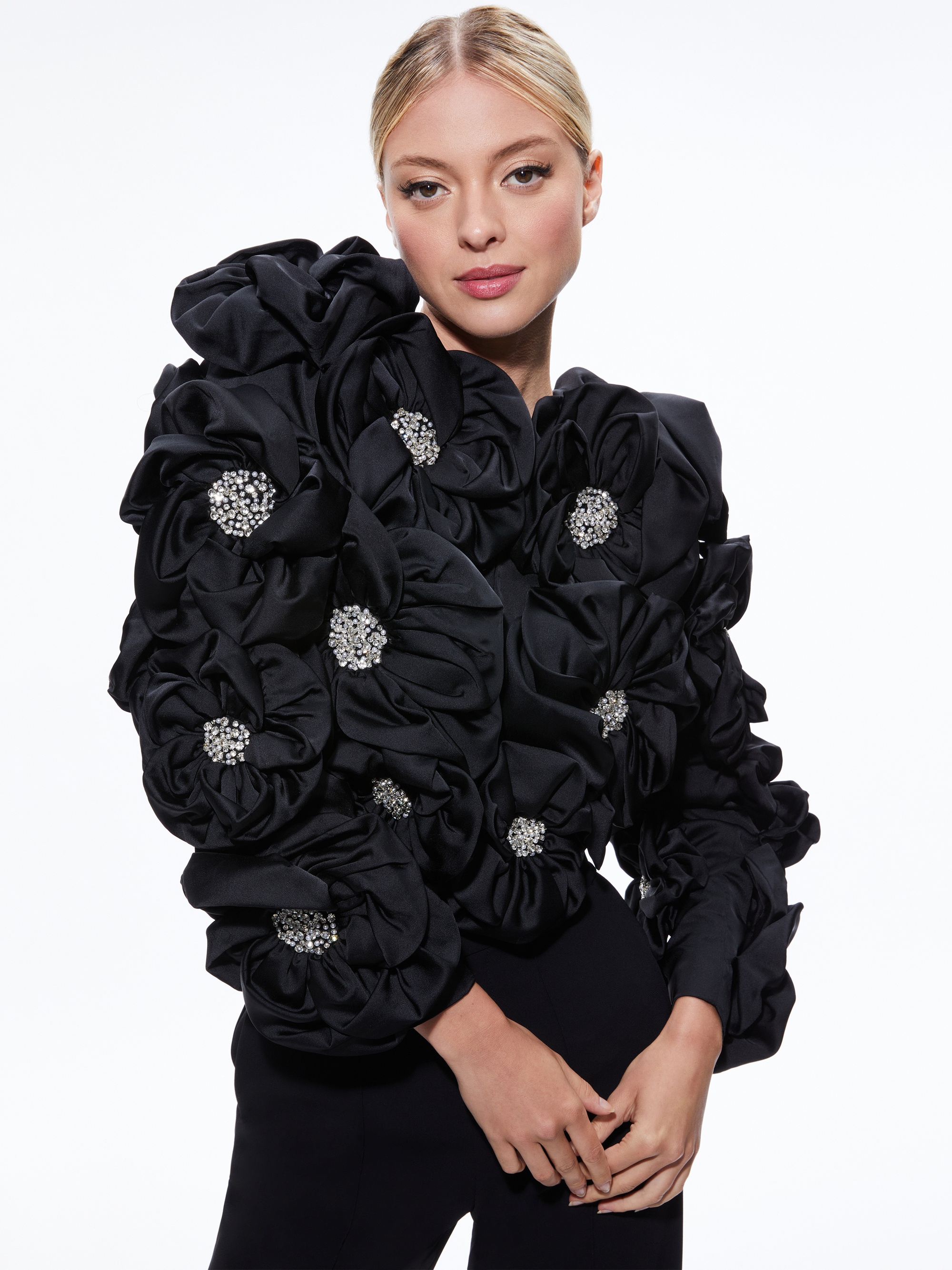 LORNA CROPPED FLORAL APPLIQUE JACKET - 2