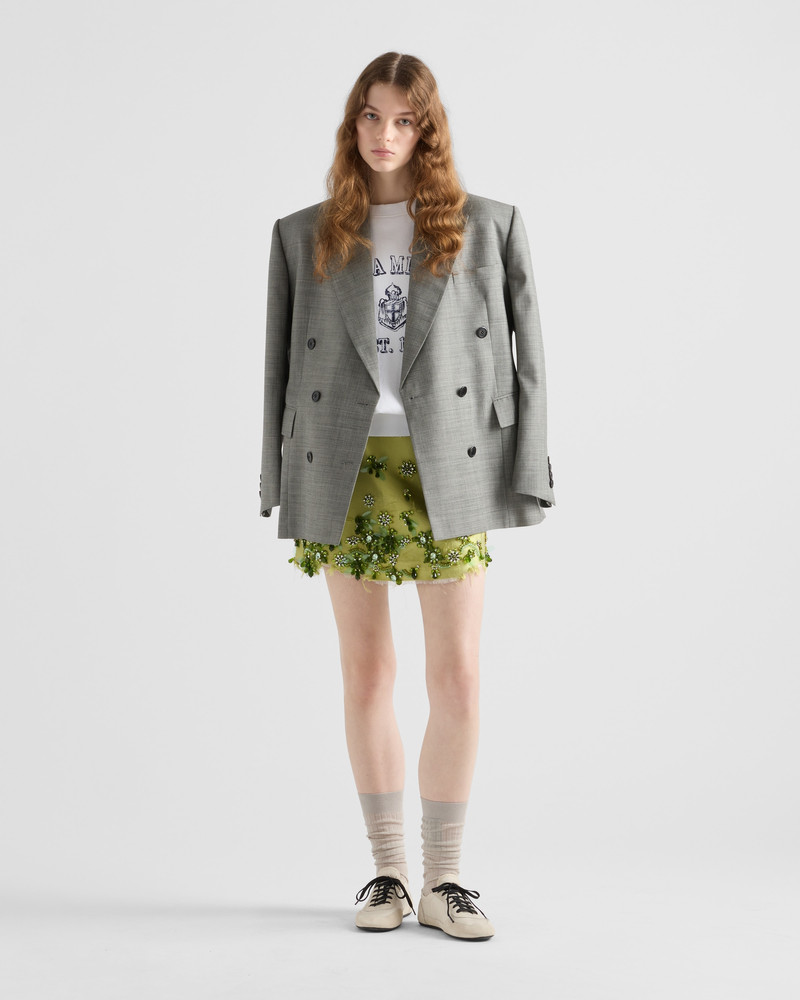 Prada Double-breasted grisaille jacket outlook