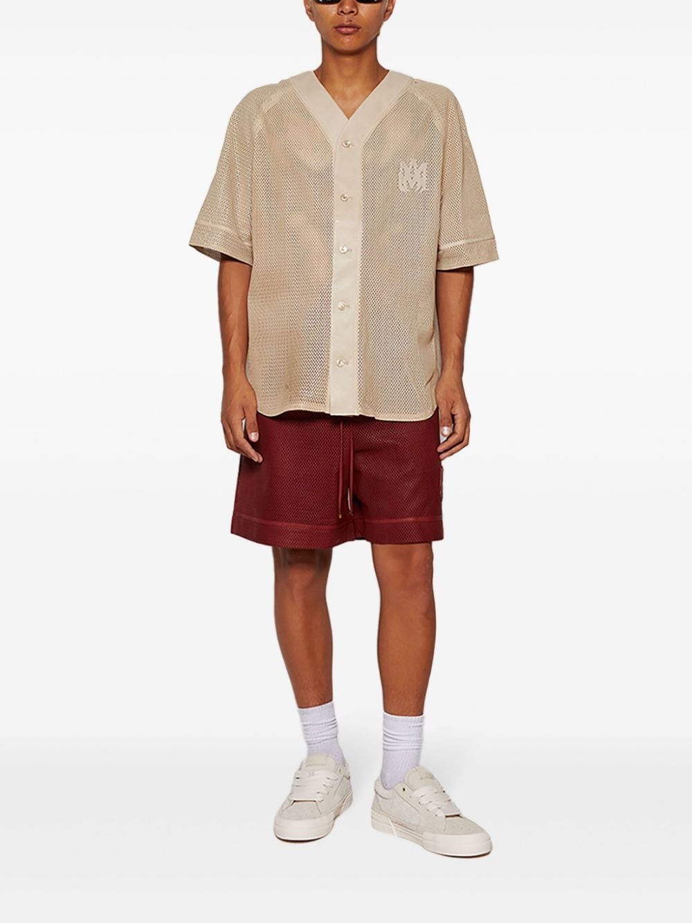 MA logo-patch perforated shorts - 2