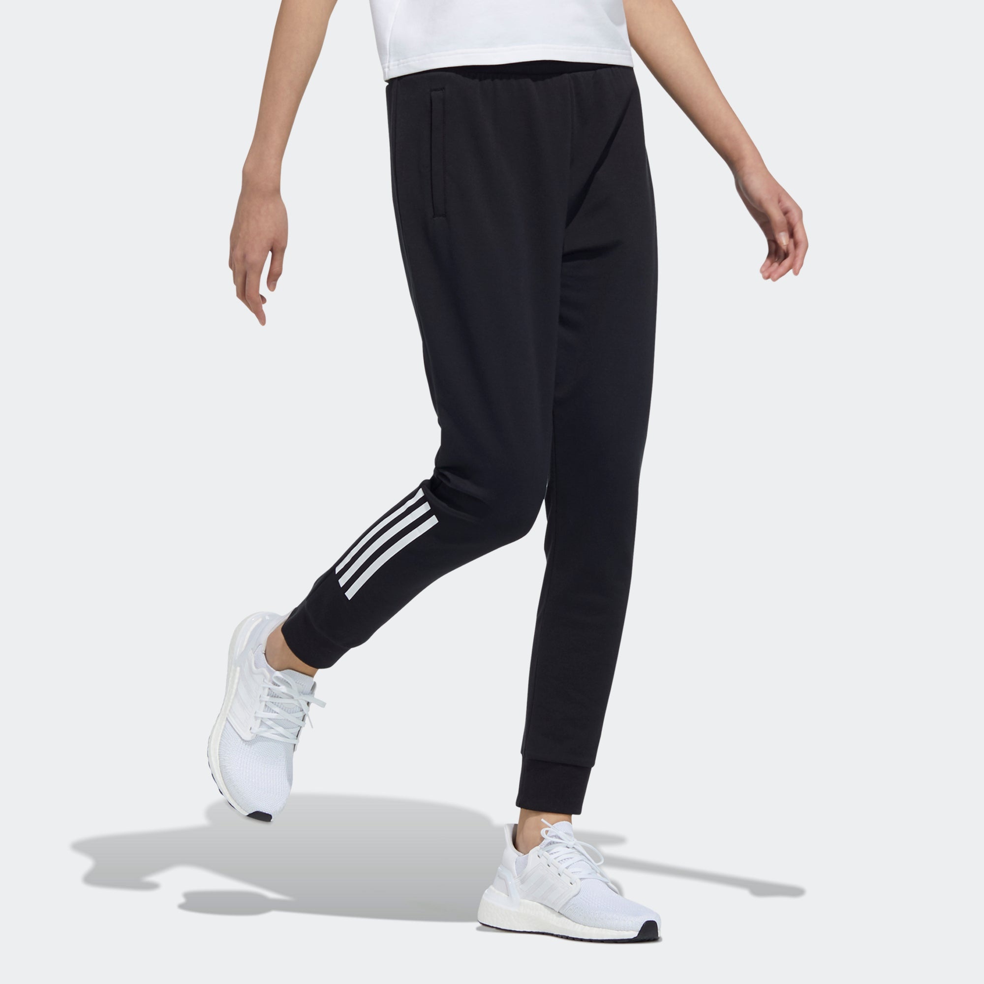 (WMNS) adidas Fi Pt Ft 3s Stripe Casual Sports Bundle Feet Long Pants/Trousers Black GP0661 - 4