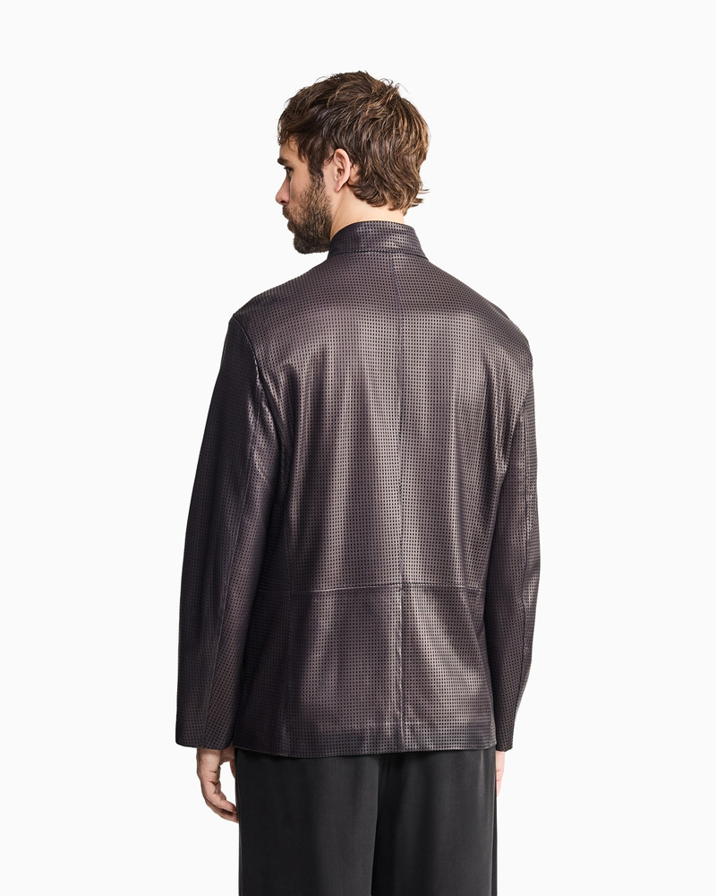 SINGLE-BREASTED JACKET IN PERFORATED NAPPA LAMBSKIN 3