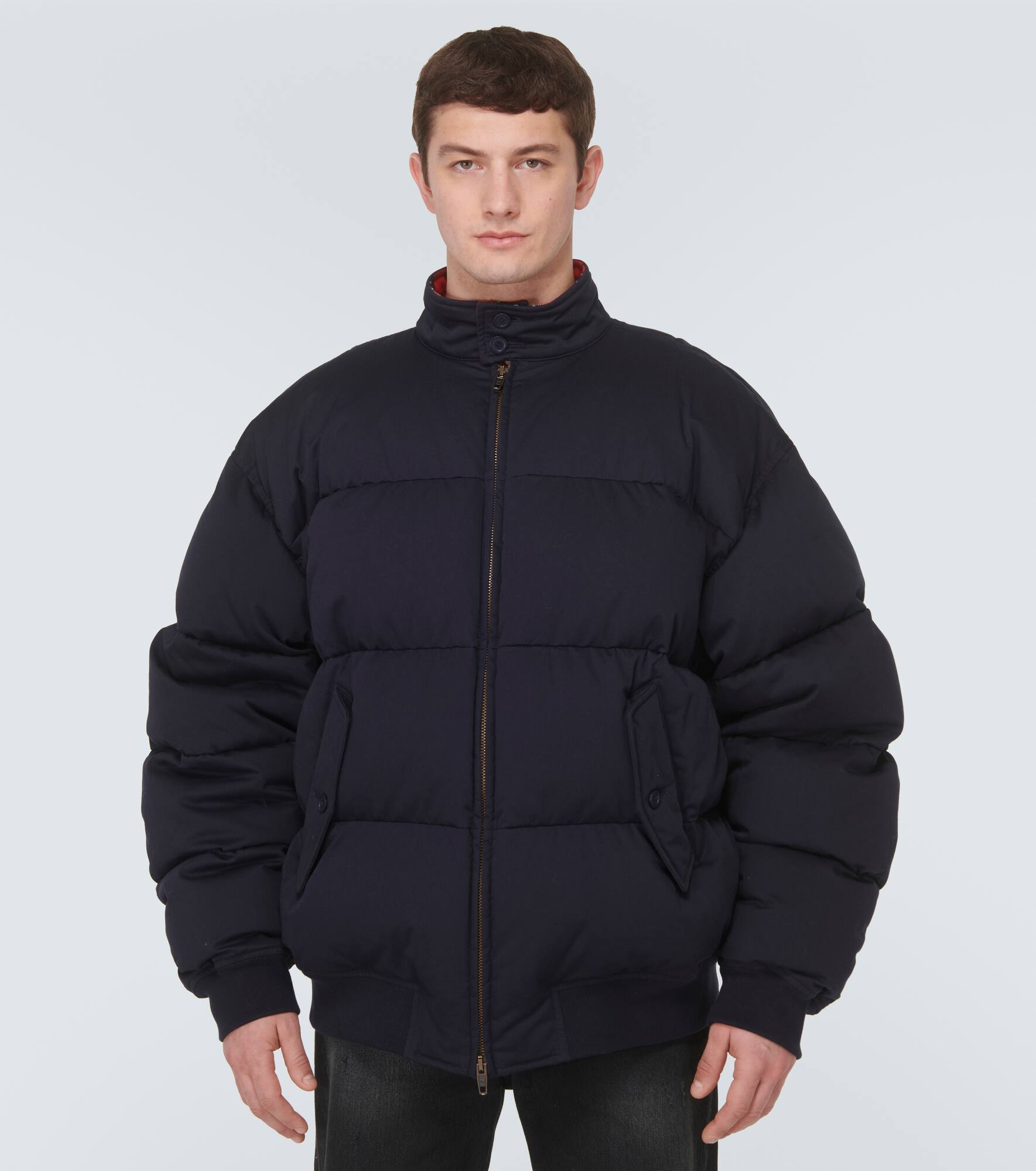 Cut-Up Harrington twill down jacket - 3