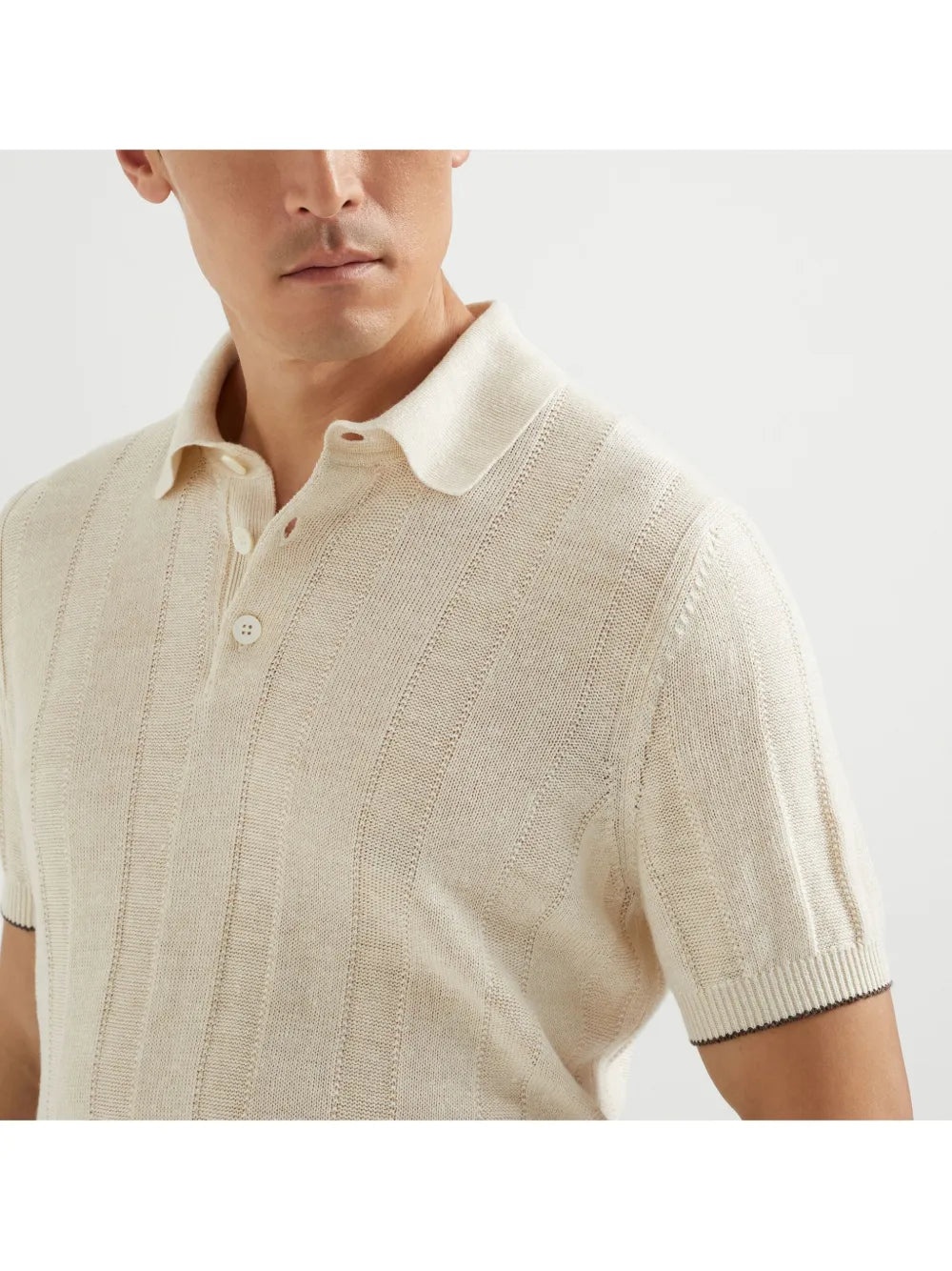 RIBBED-KNIT POLO SHIRT - 5