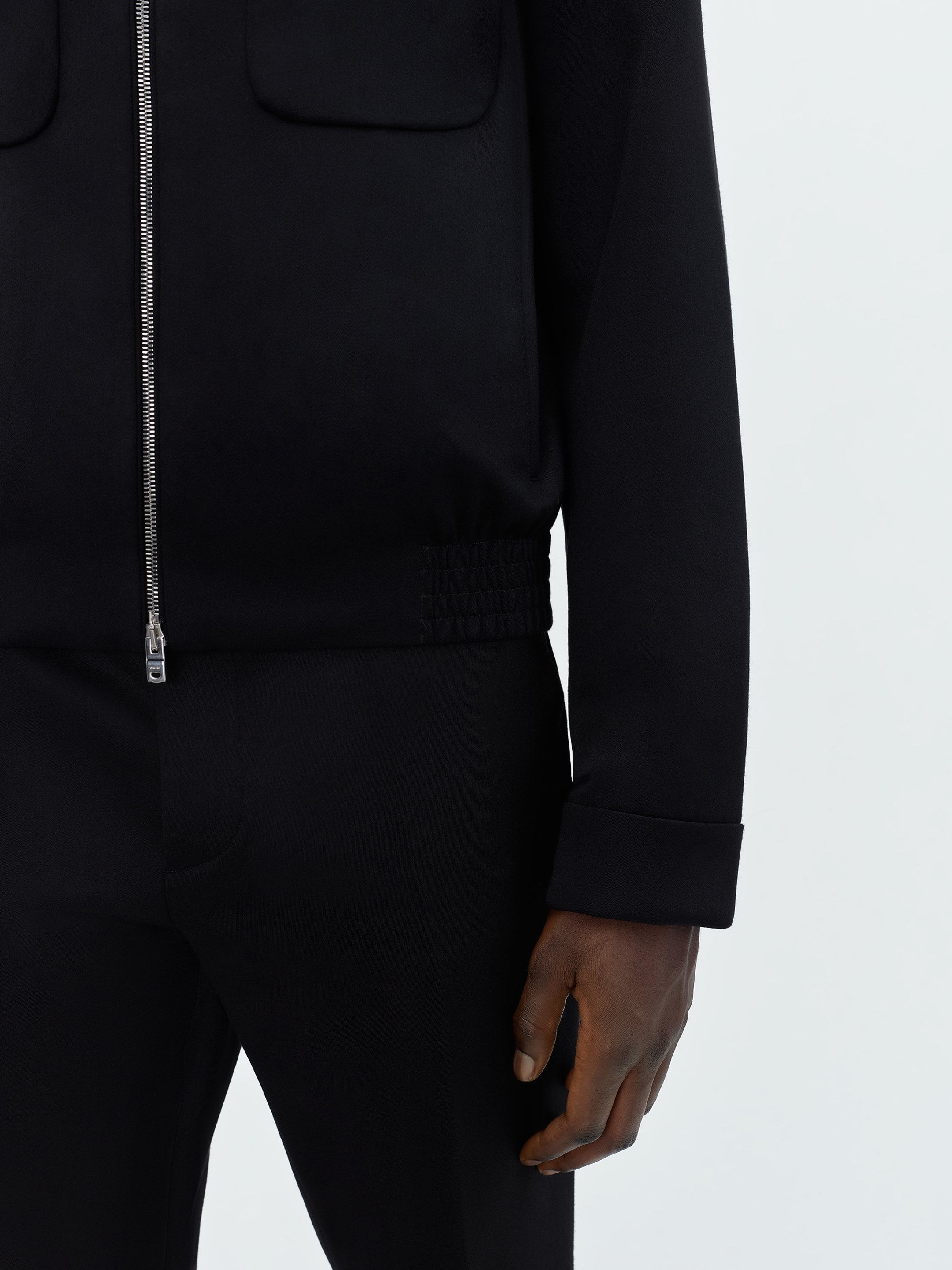 DOUBLE POCKET ZIP BLOUSON-BLACK - 7