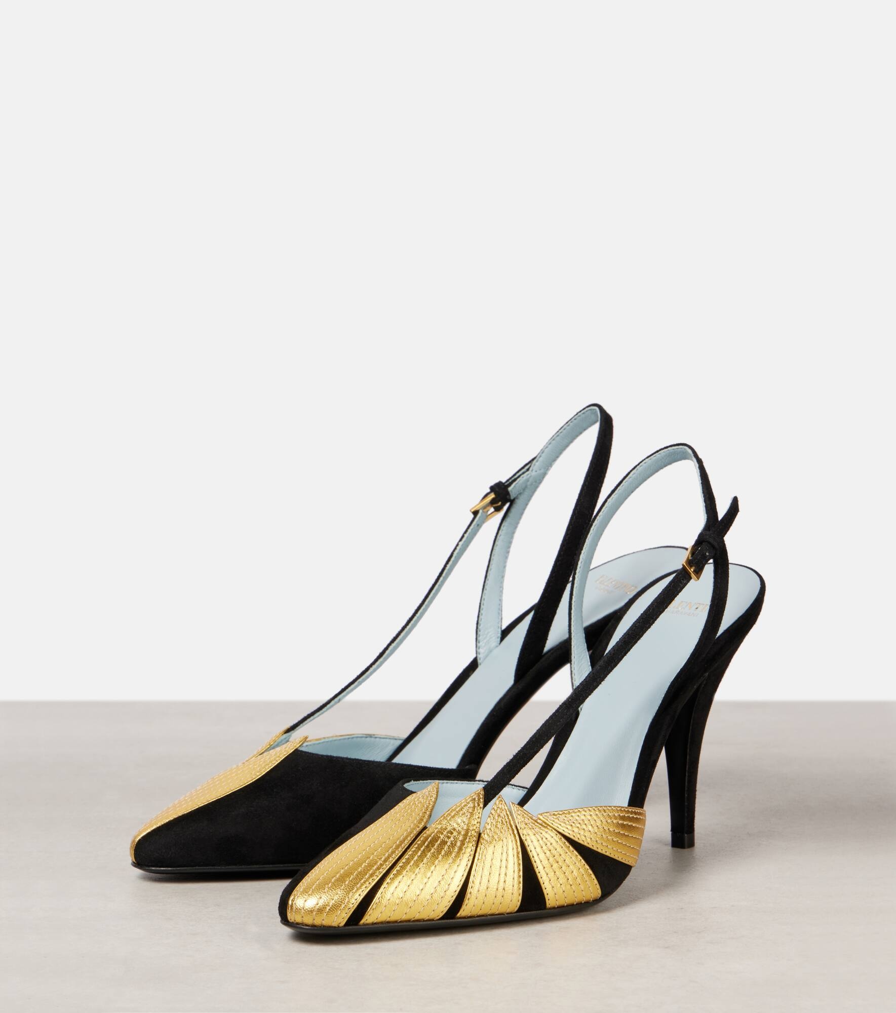 Foliefoliage 90 suede and leather pumps - 4