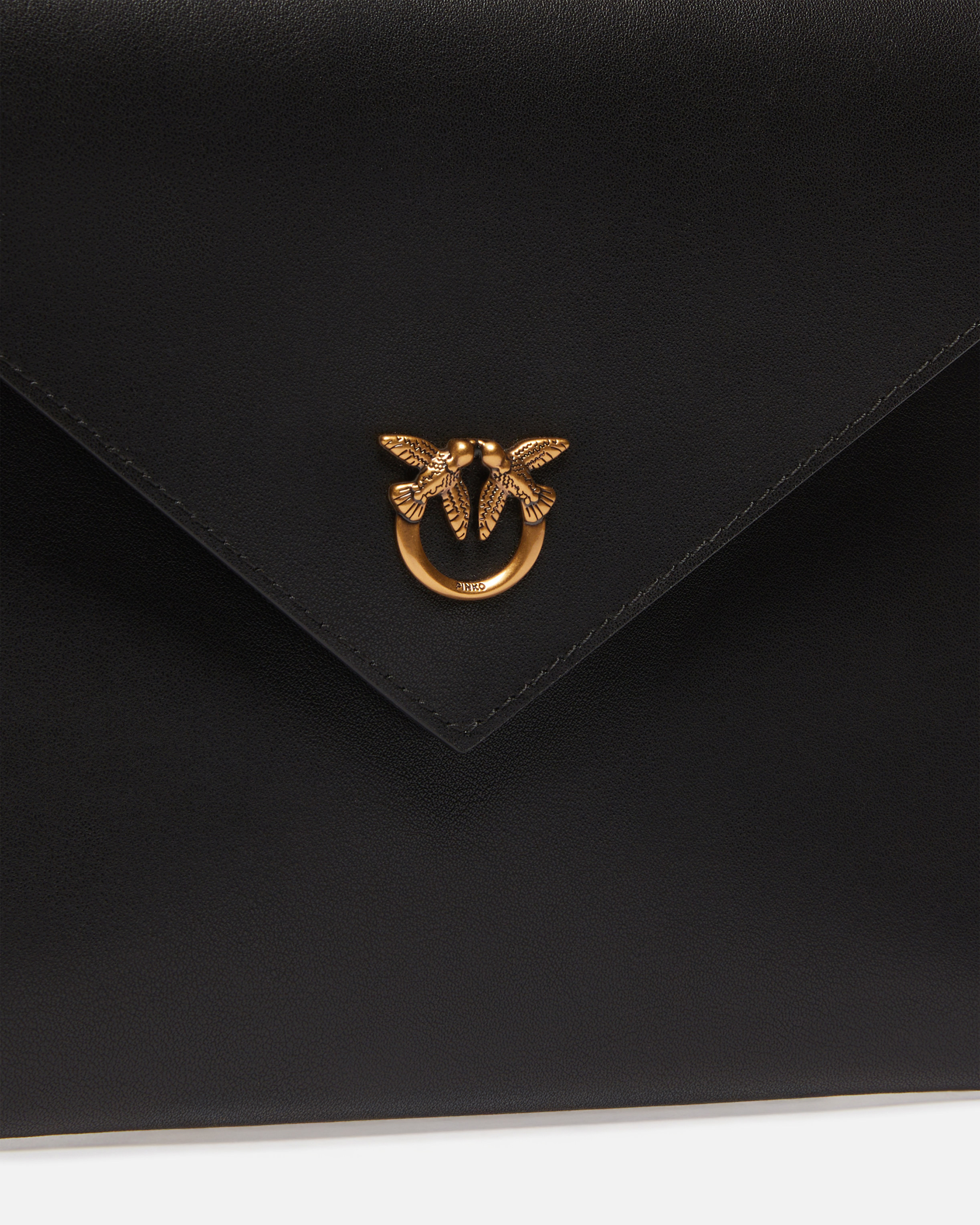 LEATHER CLUTCH WITH LOVE BIRDS LOGO - 4