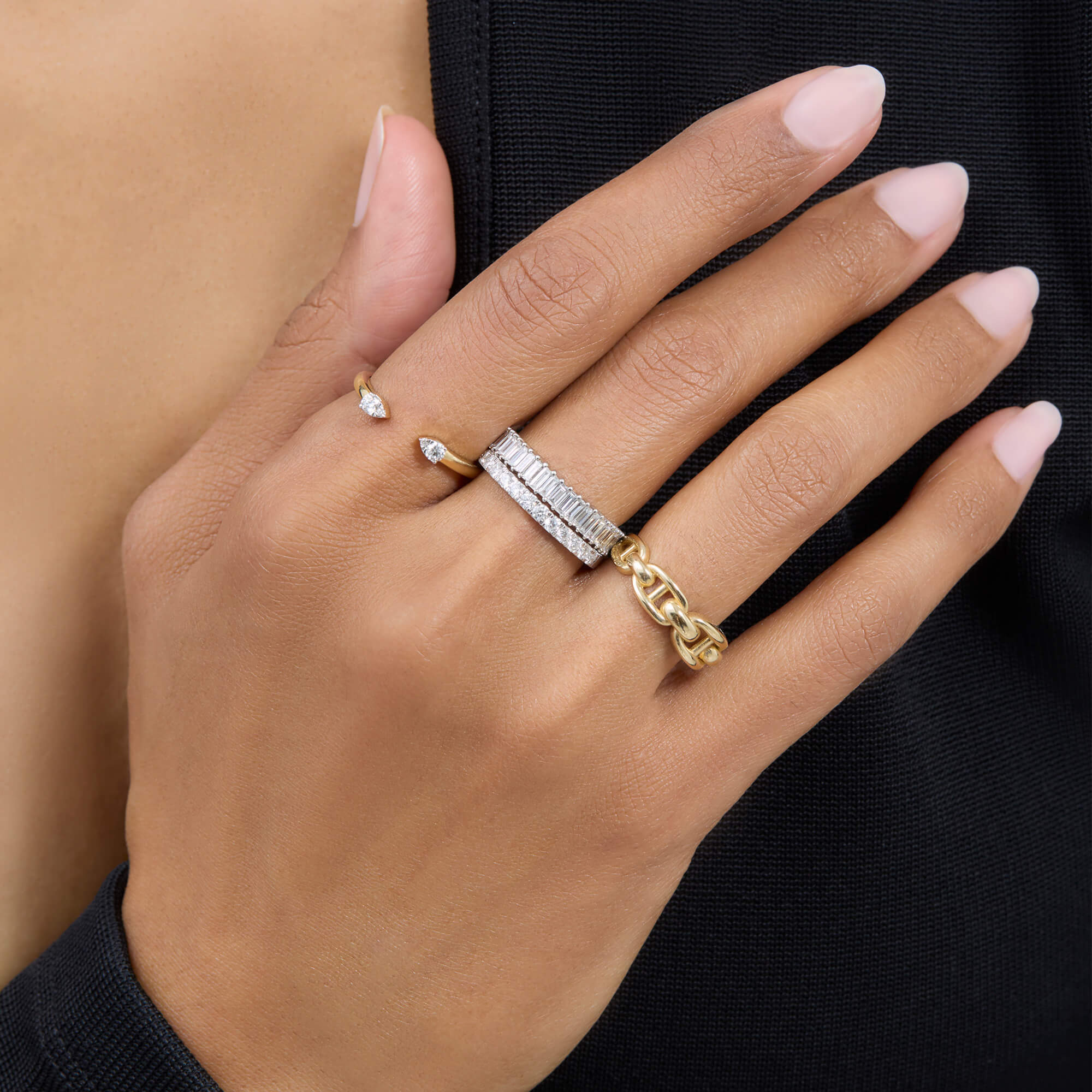 LAB-Created Diamond Up and Down Baguette Ring - 6