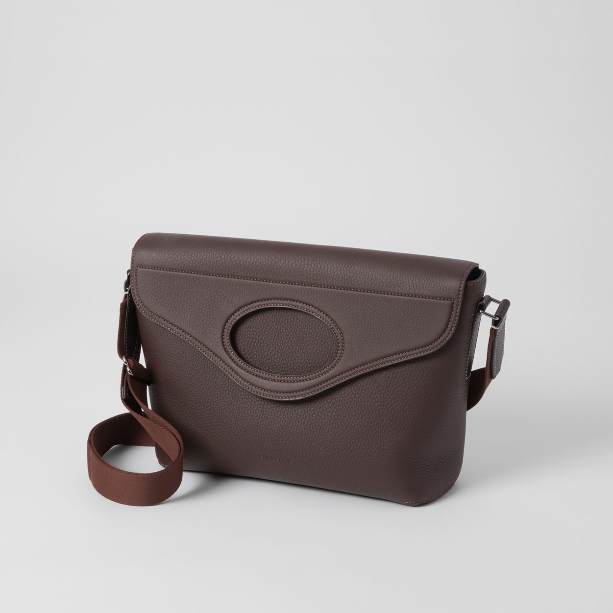 Grainy Leather Pocket Messenger Bag - 4