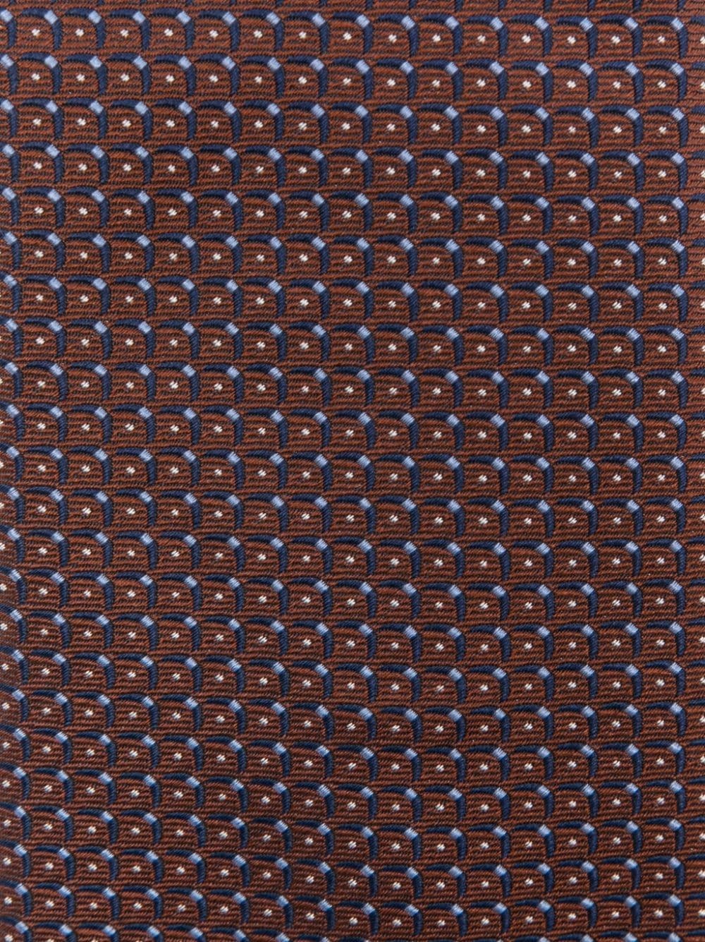 geometric-print silk tie - 2