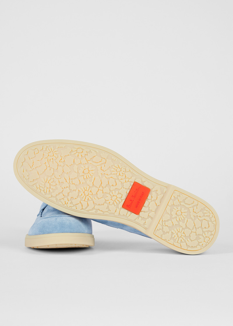 Paul Smith Light Blue Suede 'Moltacini' Loafers outlook