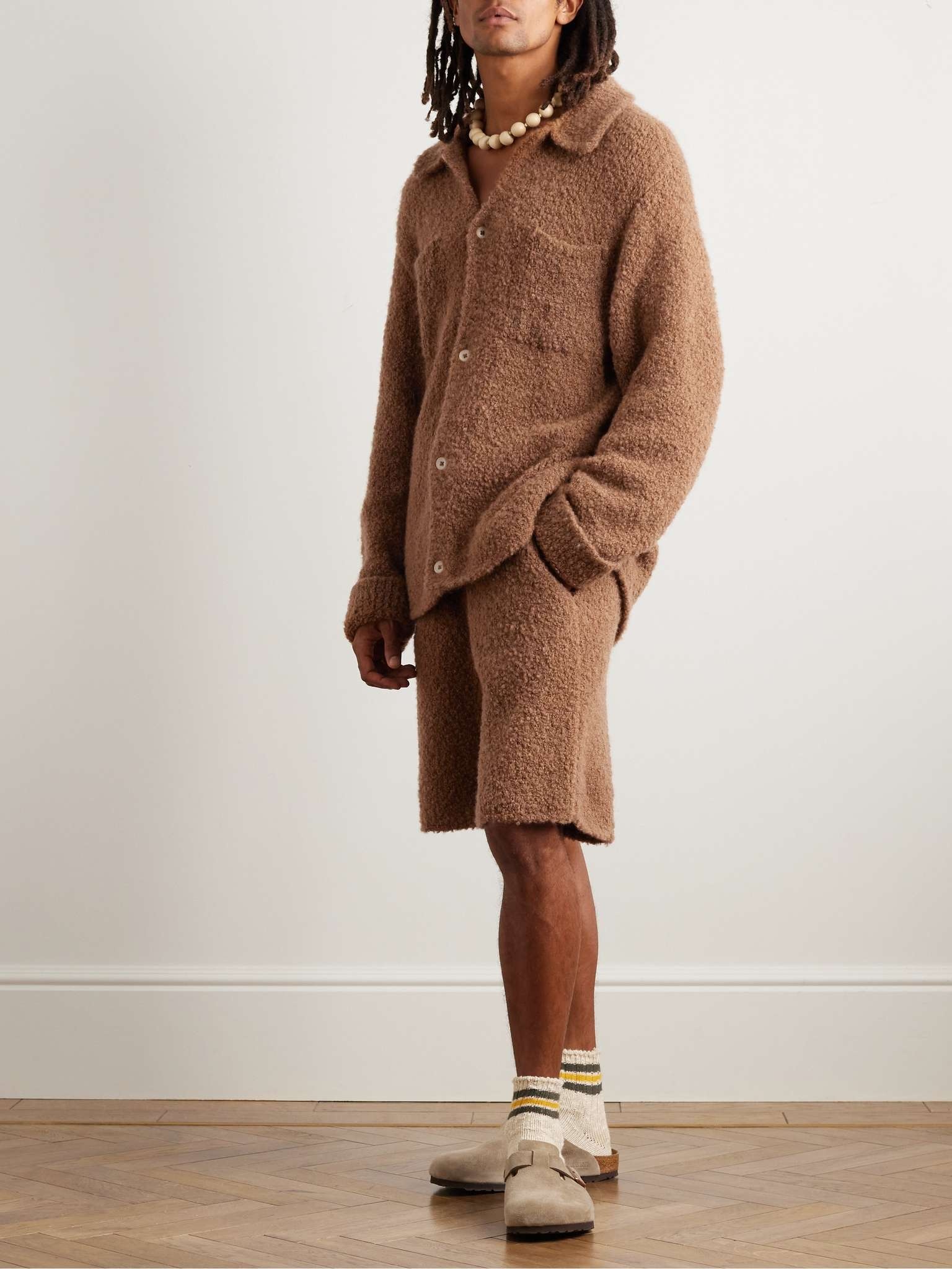Straight-Leg Cashmere, Silk and Alpaca-Blend Bouclé Drawstring Shorts - 2