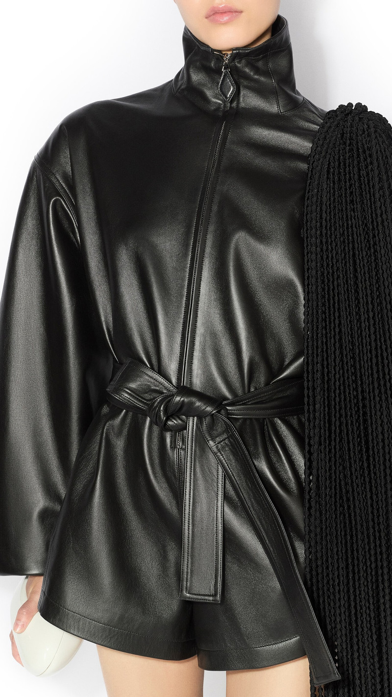 Alaïa LEATHER SHORT JUMPSUIT outlook
