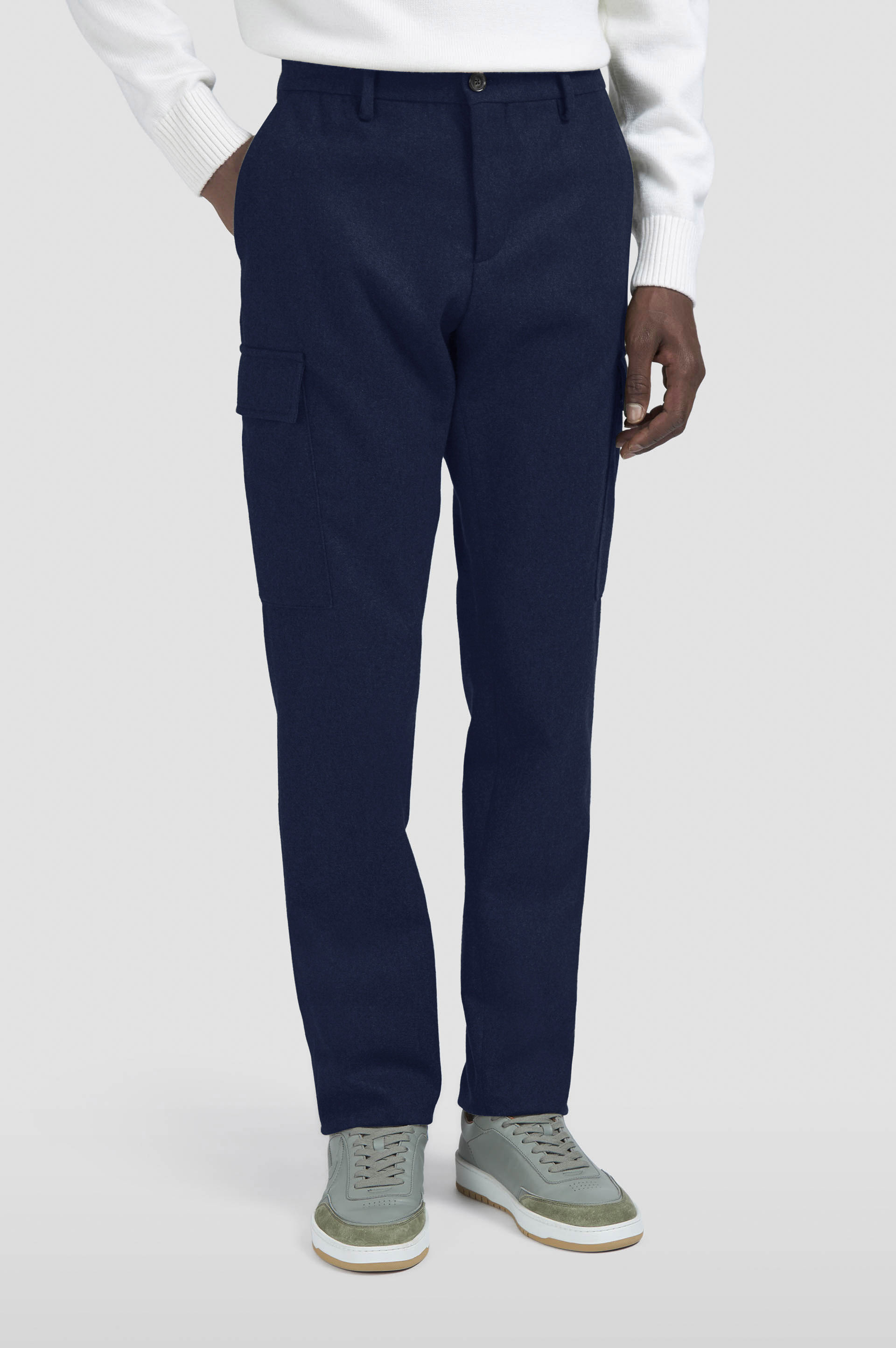 BLENDED WOOL CARGO TROUSERS - 6