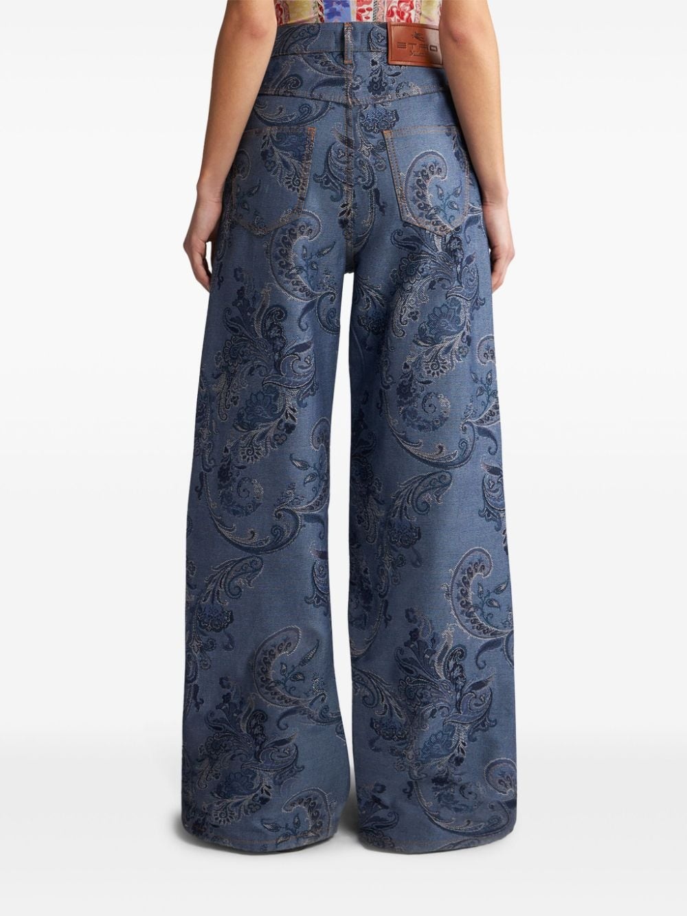 paisley-print wide-leg jeans - 4