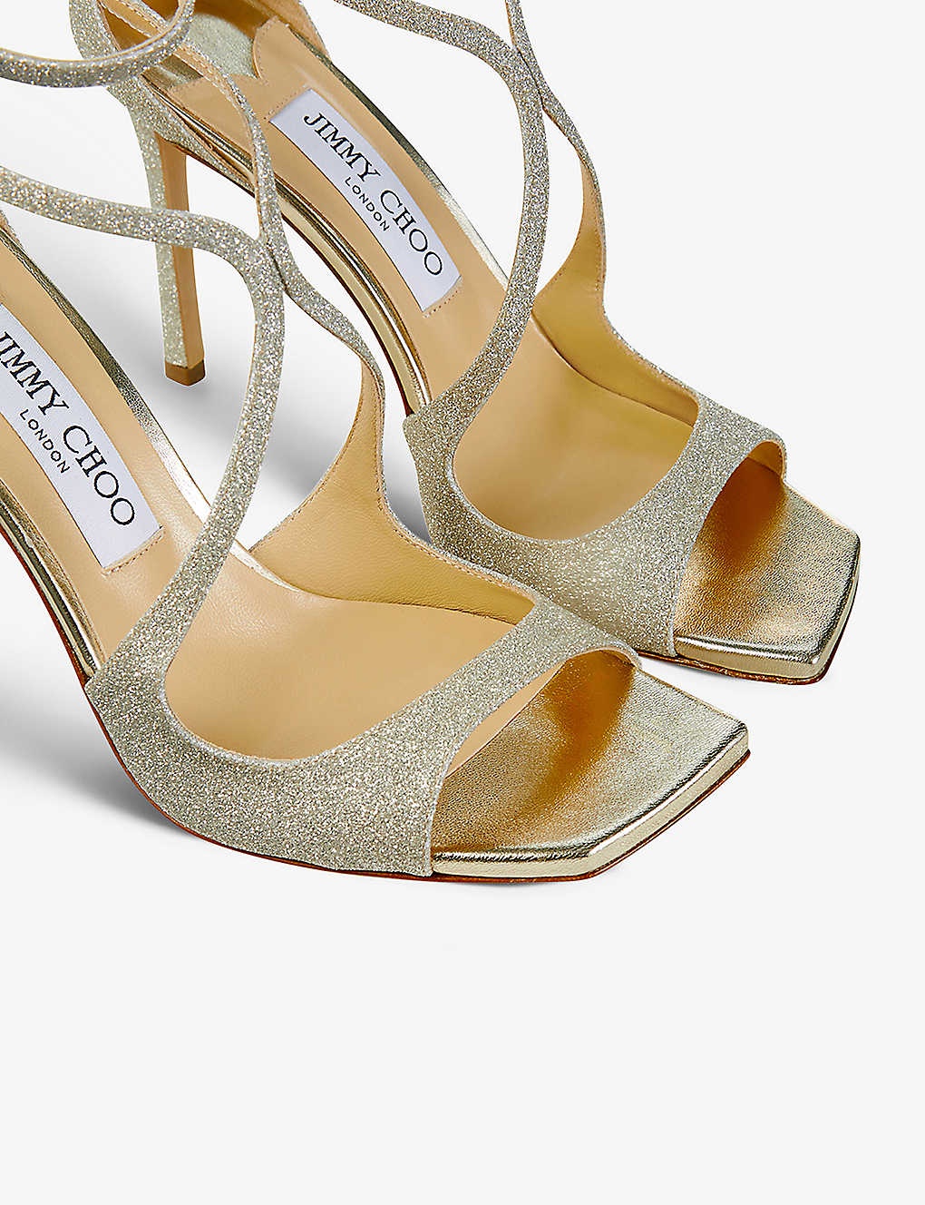 Azia strappy 95 glitter-woven heeled sandals - 5