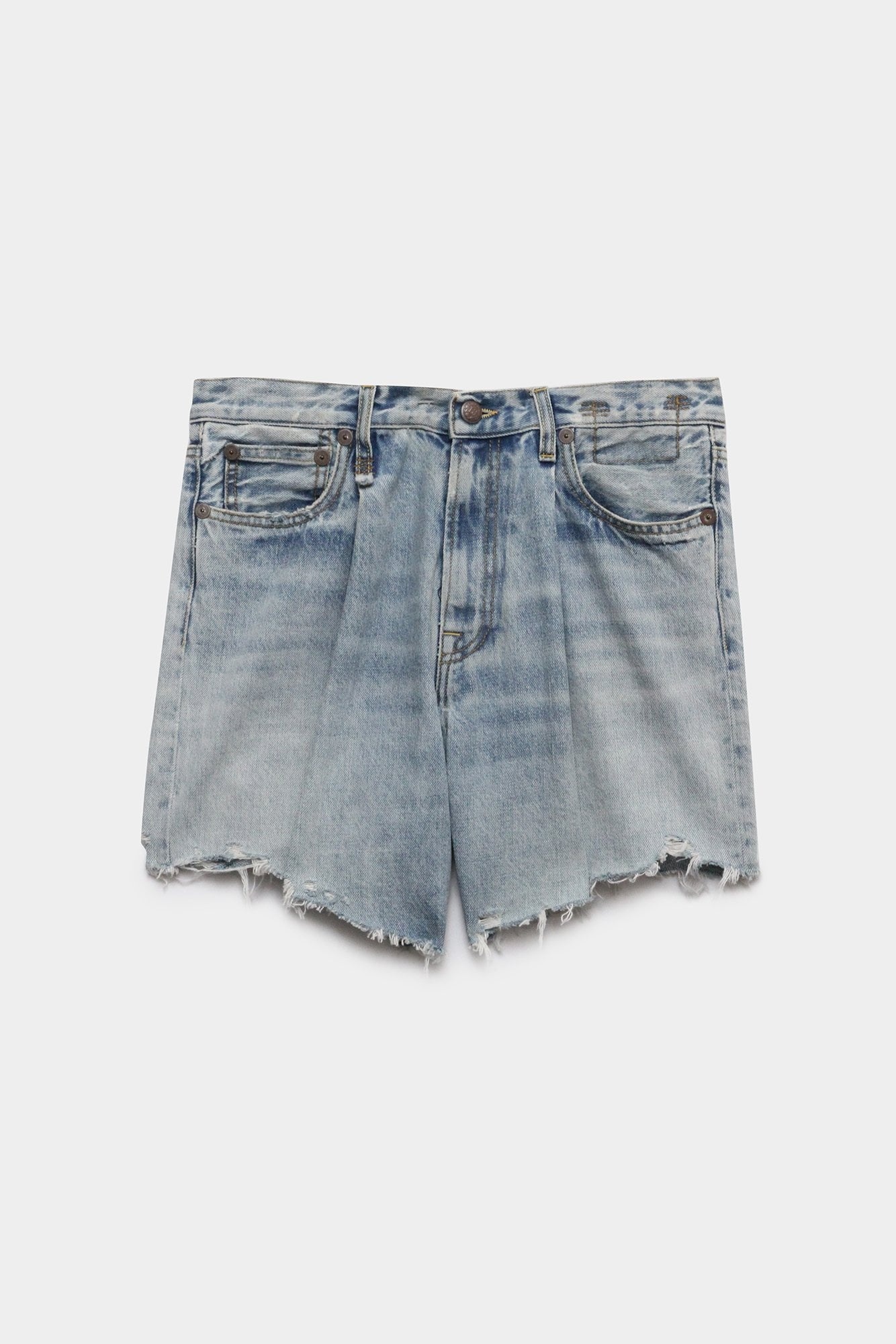 Damon Pleated Short - Lennon Blue | R13 Denim - 1