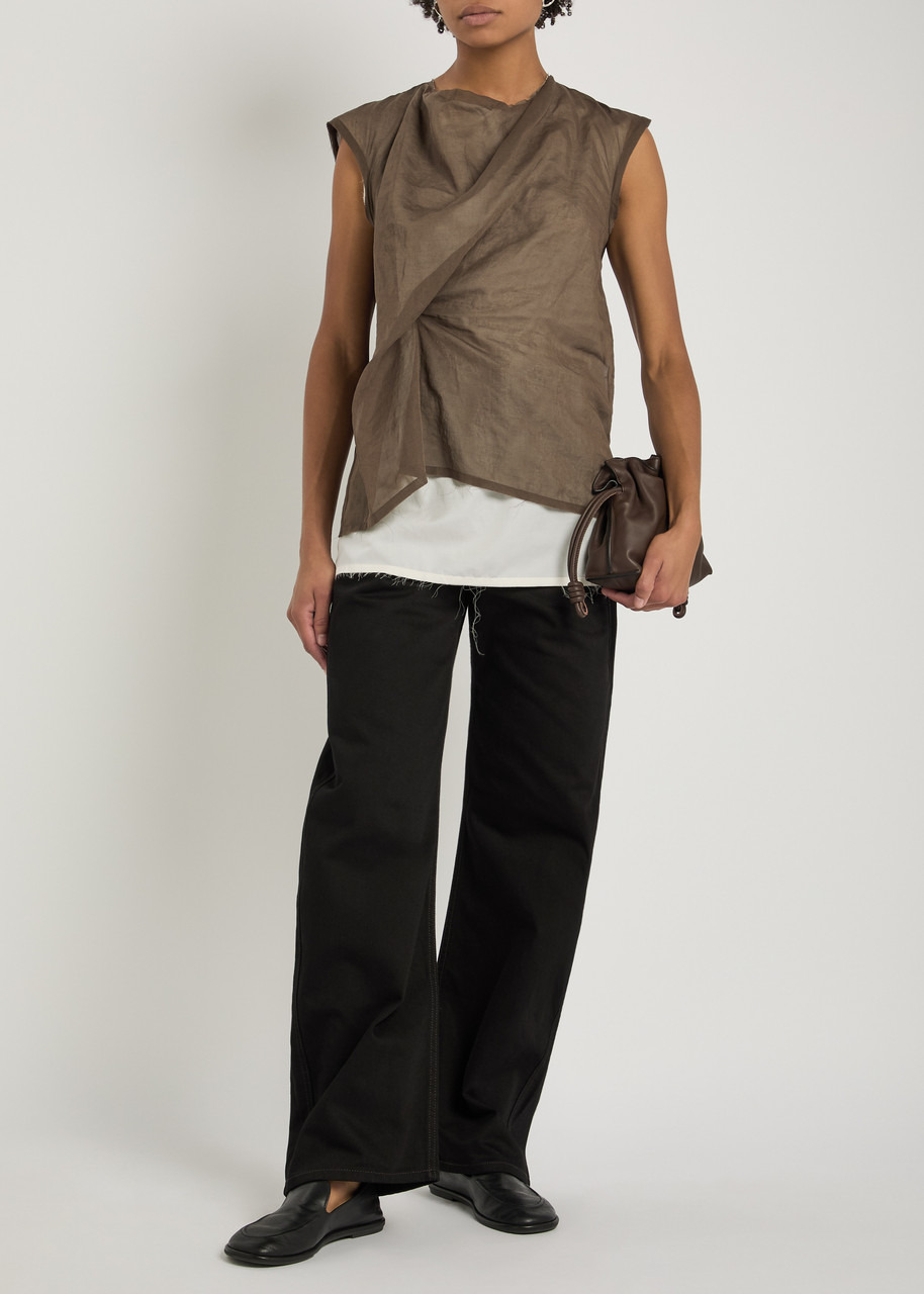 The Row Inawa Gathered Cotton-organza top - 4