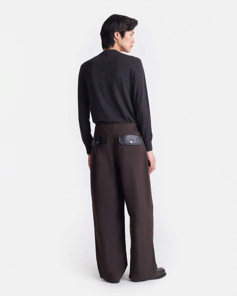 Wax Cotton and Regenerated Leather Pants 3