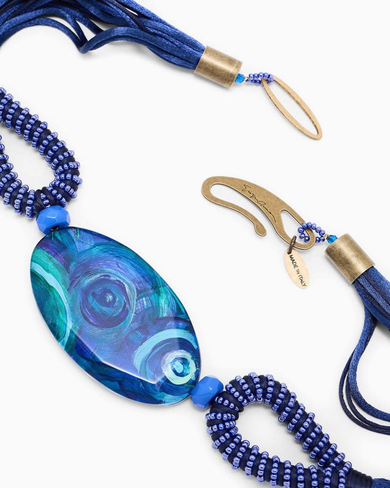 GIORGIO ARMANI FABRIC CHOKER NECKLACE WITH GLASS ELEMENTS outlook
