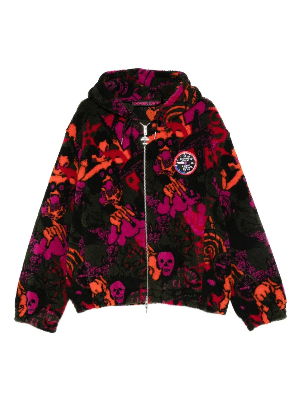 skull-print fleece jacket - 1