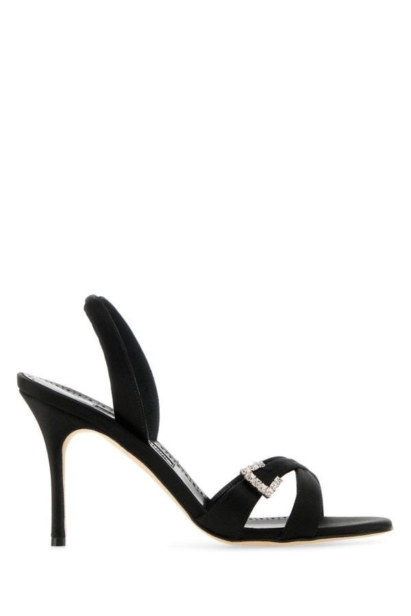 Black satin Ramisli sandals - 1