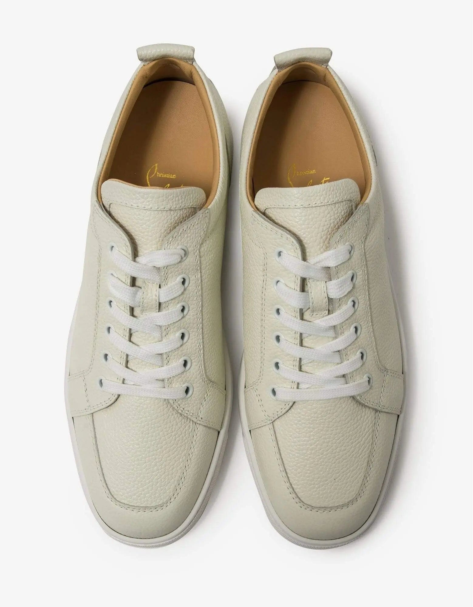 Christian Louboutin Rantulow Latte Grain Leather Trainers - 5
