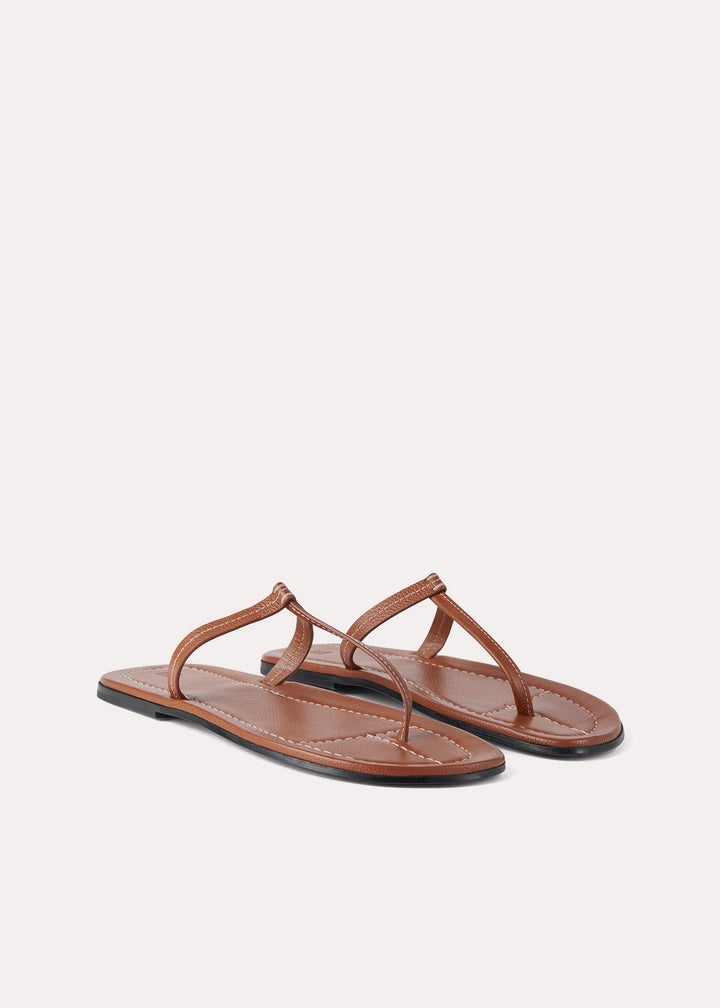 The t-strap sandal tan grain - 4