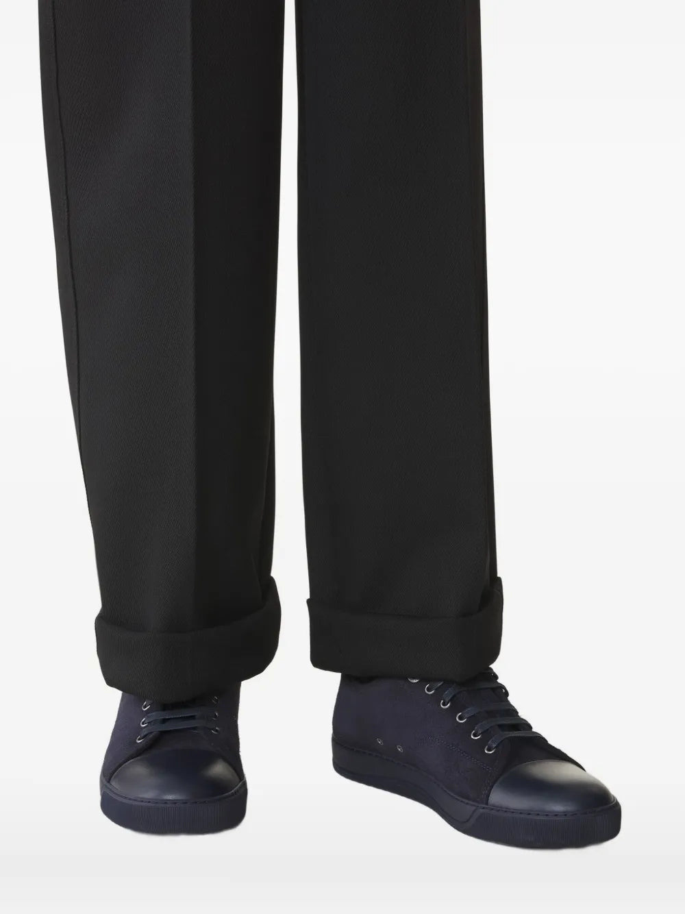 Lanvin Men Suede Sneakers With Contrasting Toecap - 5