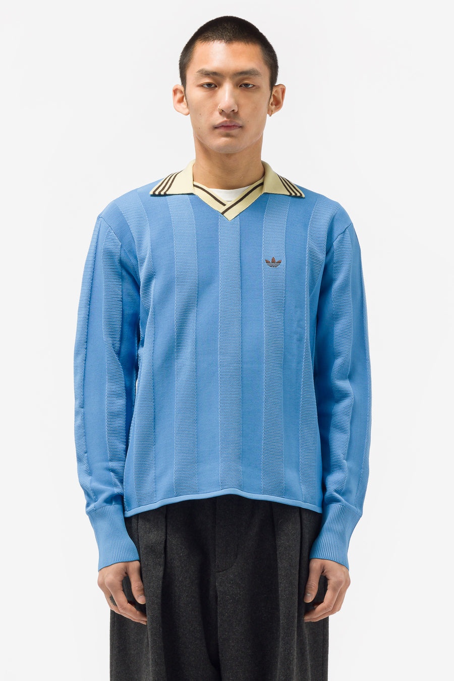 ポロシャツ Adidas x Wales Bonner Knit Long Sleeve Football T-Shirt Adidas x Wales Bonner Knit Long Sleeve Football T-Shirt
