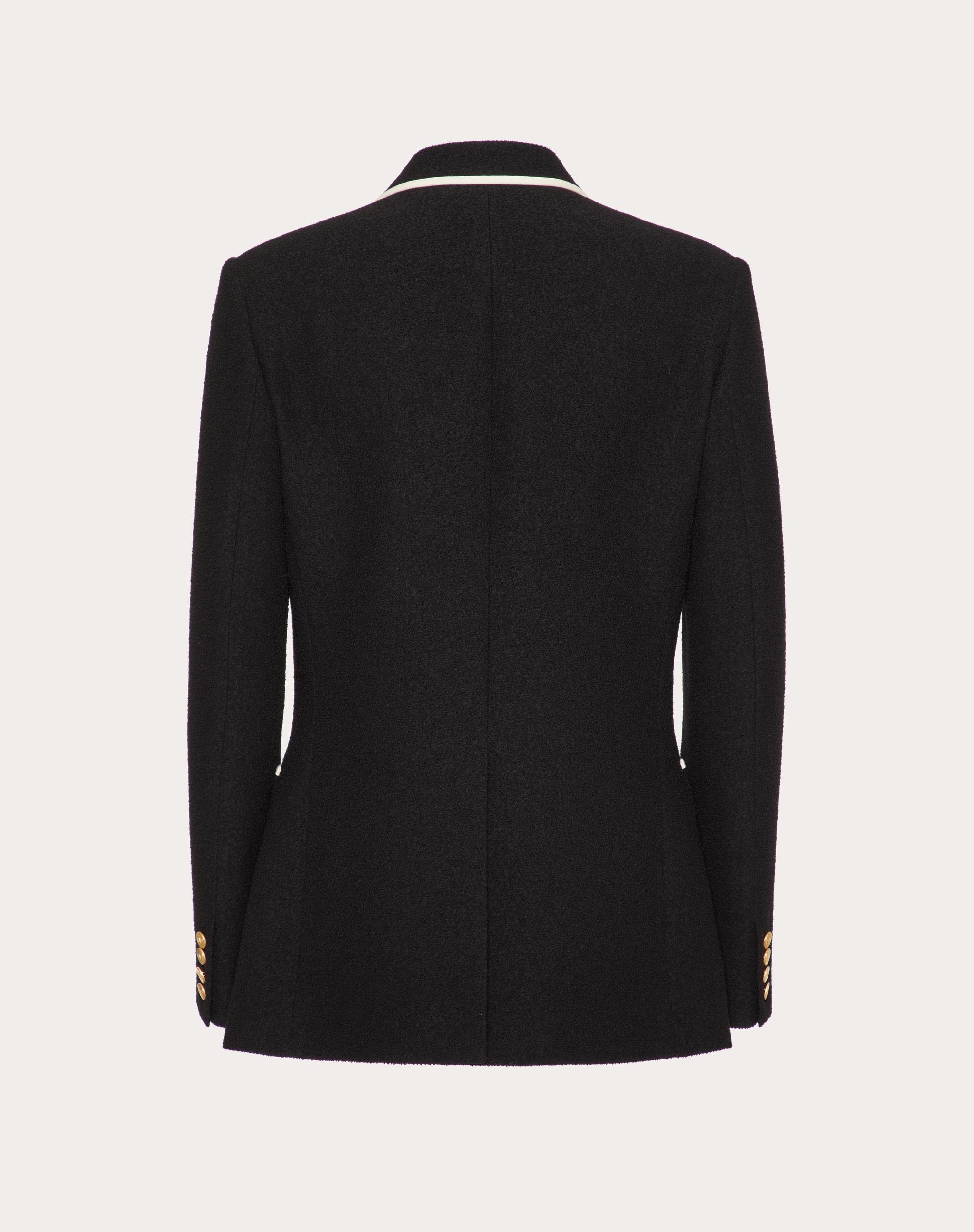 DOUBLE-BREASTED BOUCLÉ WOOL JACKET WITH VLOGO SIGNATURE EMBROIDERY - 2