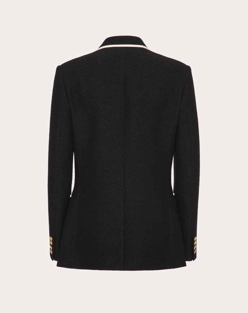 Valentino DOUBLE-BREASTED BOUCLÉ WOOL JACKET WITH VLOGO SIGNATURE EMBROIDERY outlook
