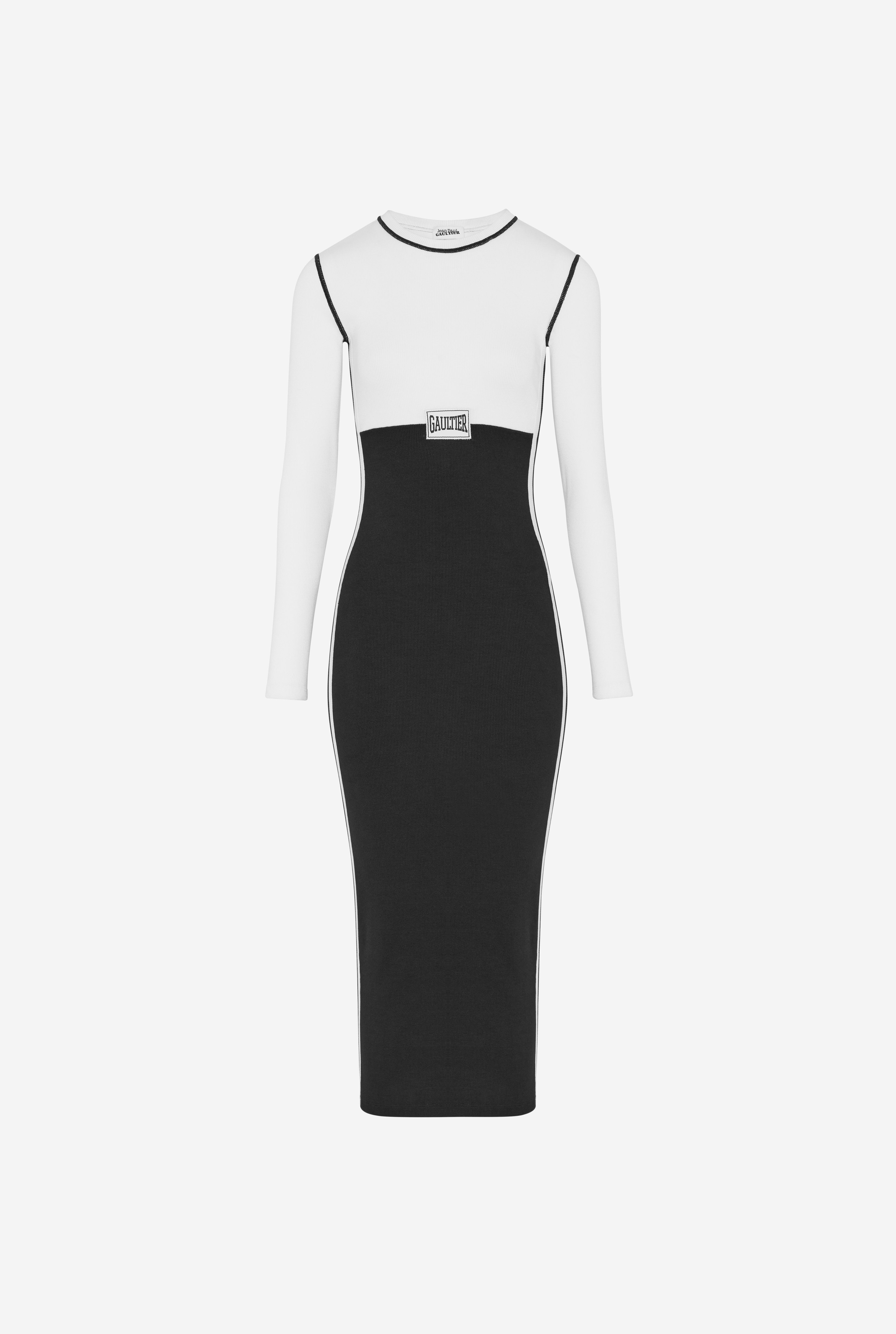 THE LONG COLOR-BLOCK DRESS - 5