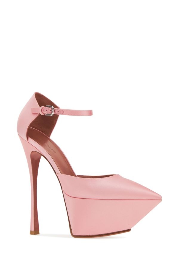 Amina Muaddi Woman Pink Satin Angelica Pumps - 2