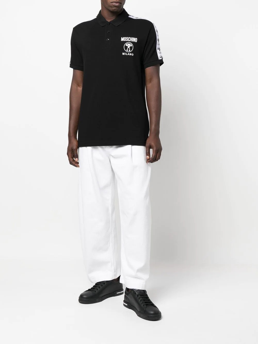 smiley-trim polo shirt - 2