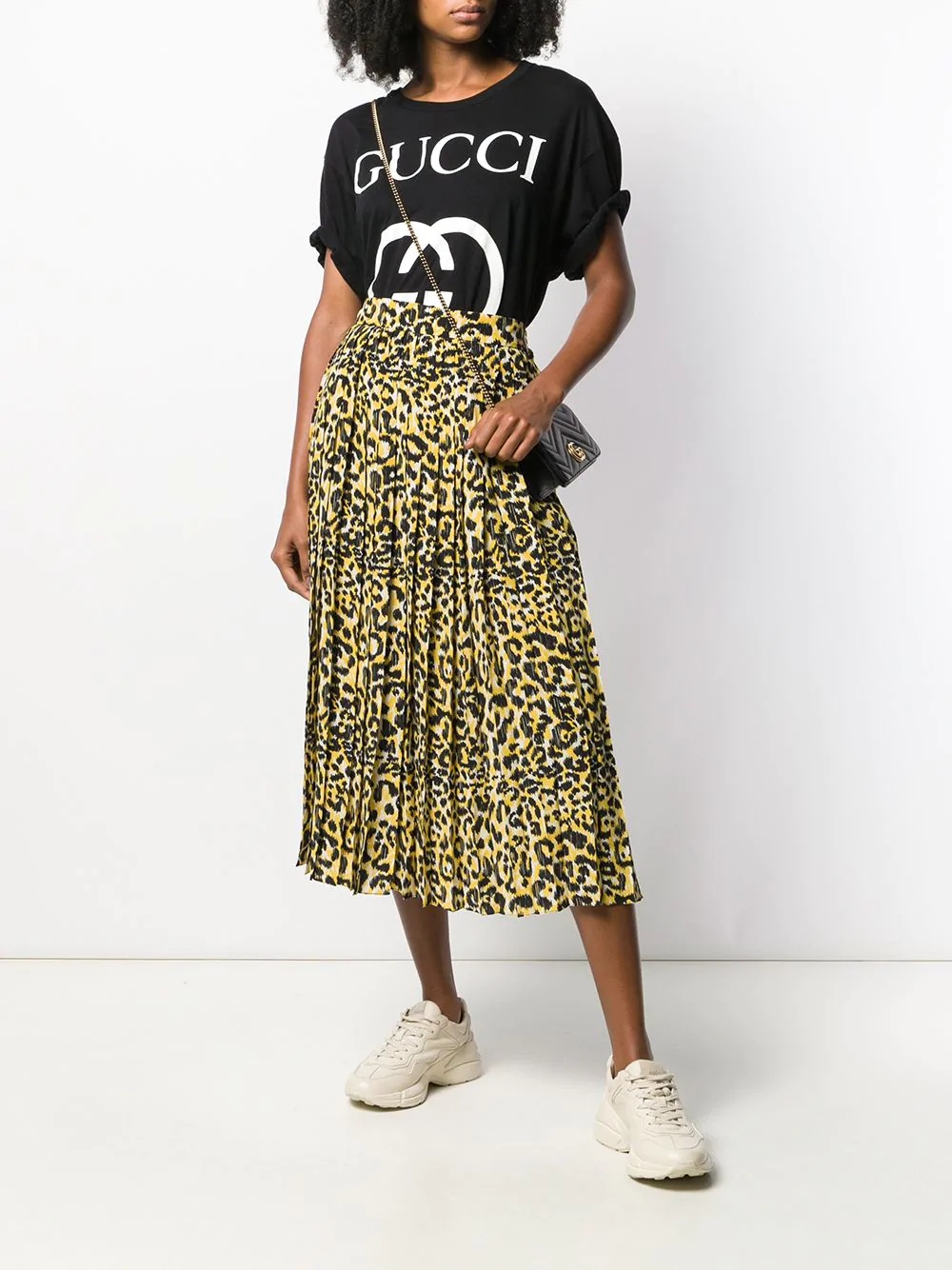 leopard-print pleated skirt - 2