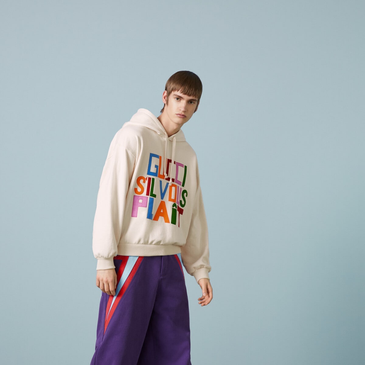 Felted cotton sweatshirt with patch - 5