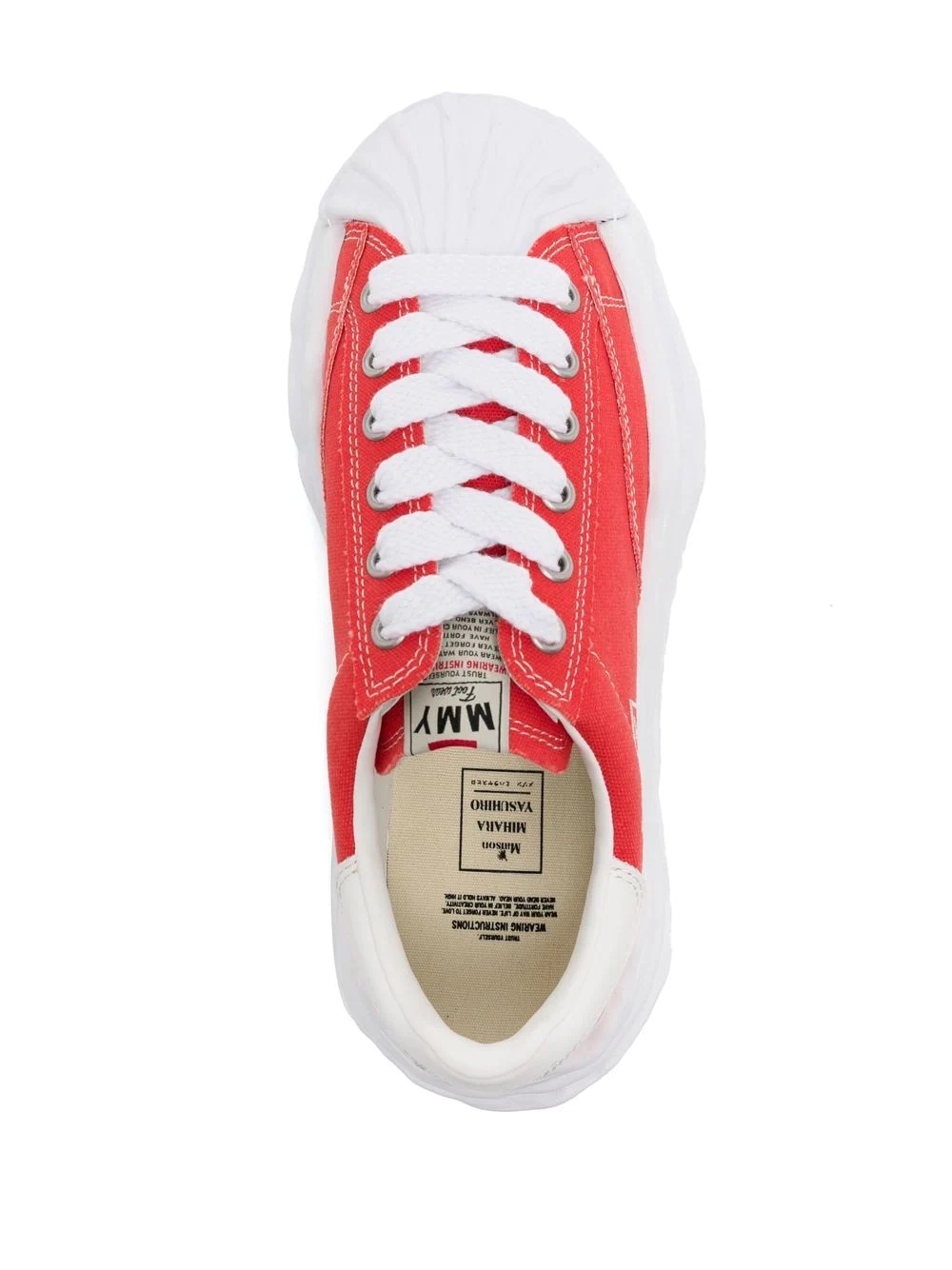 ridged-trim low-top sneakers - 4