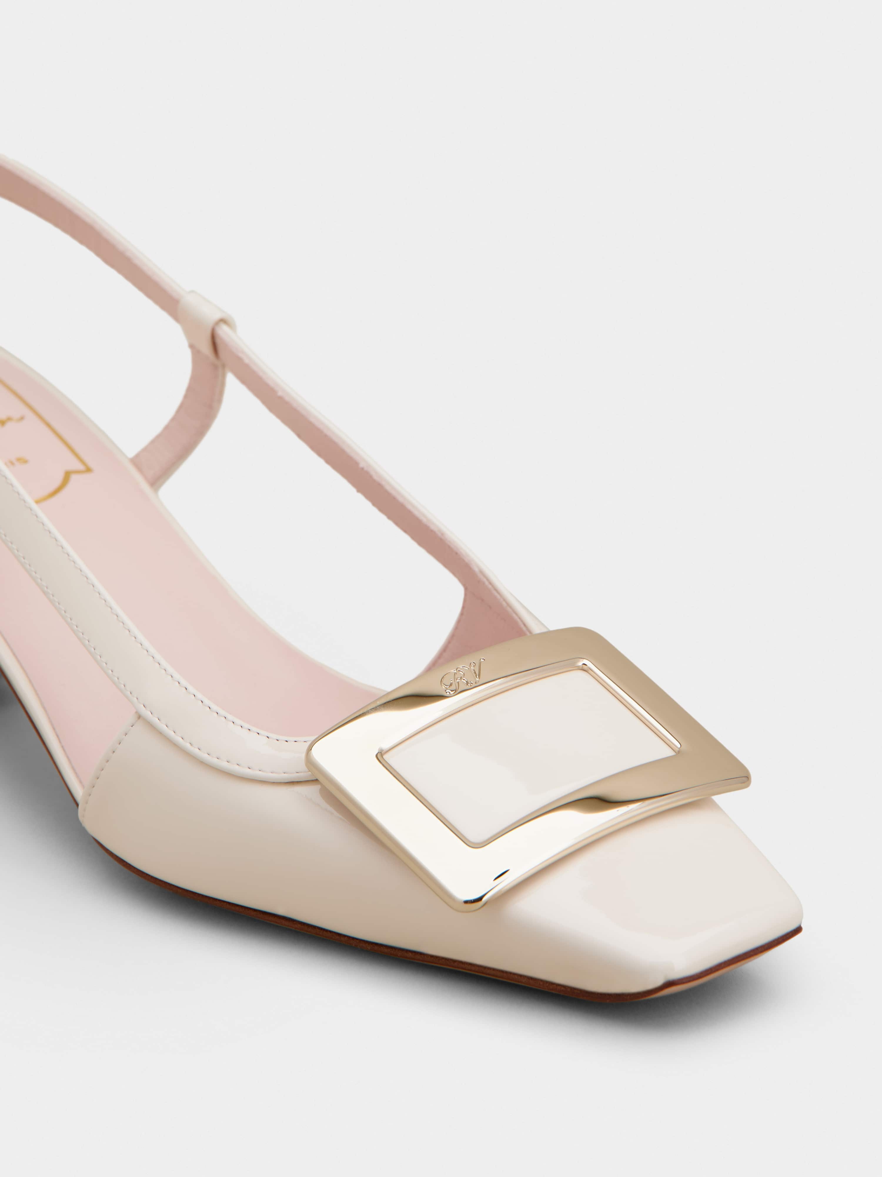 Belle Vivier Metal Buckle Slingback Pumps in Patent Leather - 3