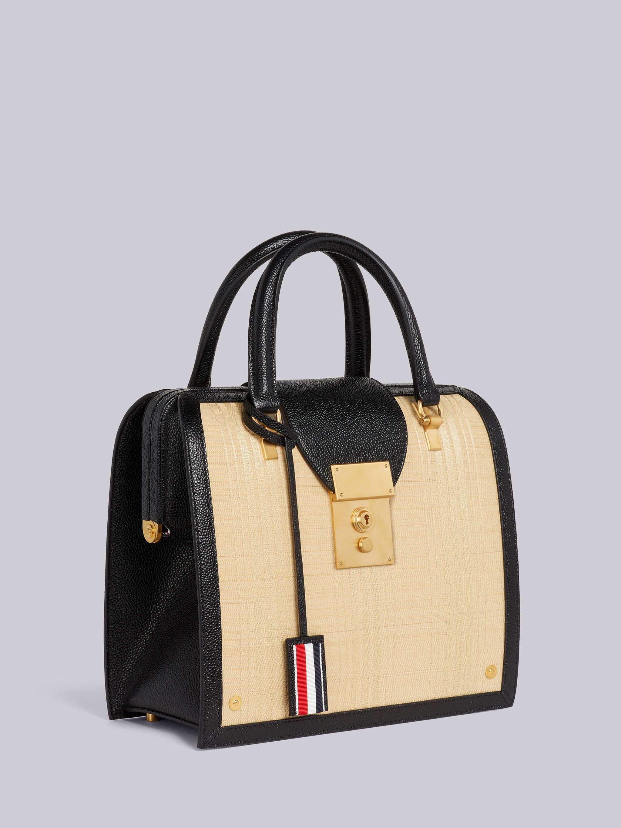 Sand Horse Hair Contrast Leather Frame Mrs. Thom Jr. Bag - 3