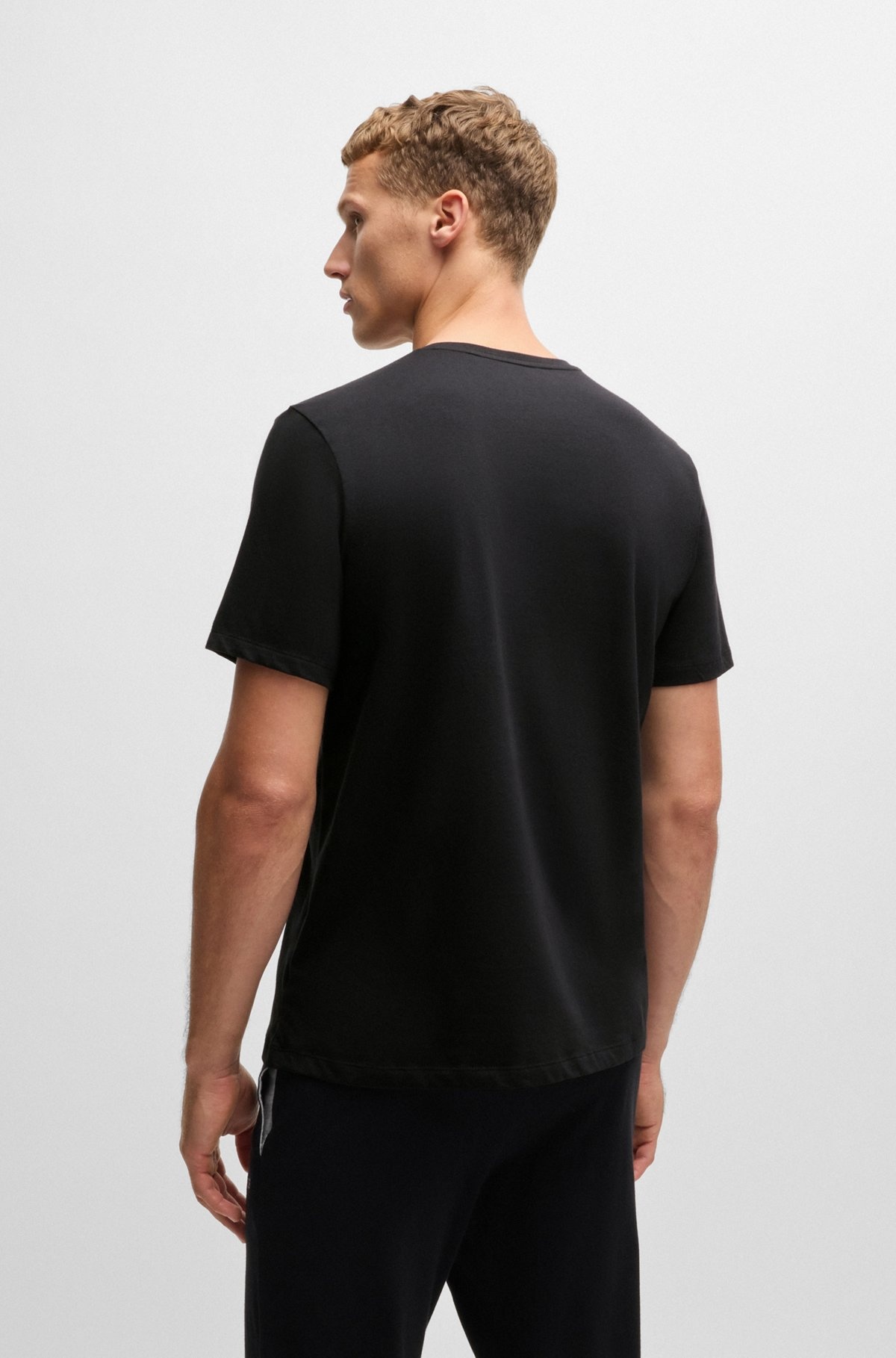 STRETCH-COTTON REGULAR-FIT T-SHIRT WITH LOGO DETAIL - 3