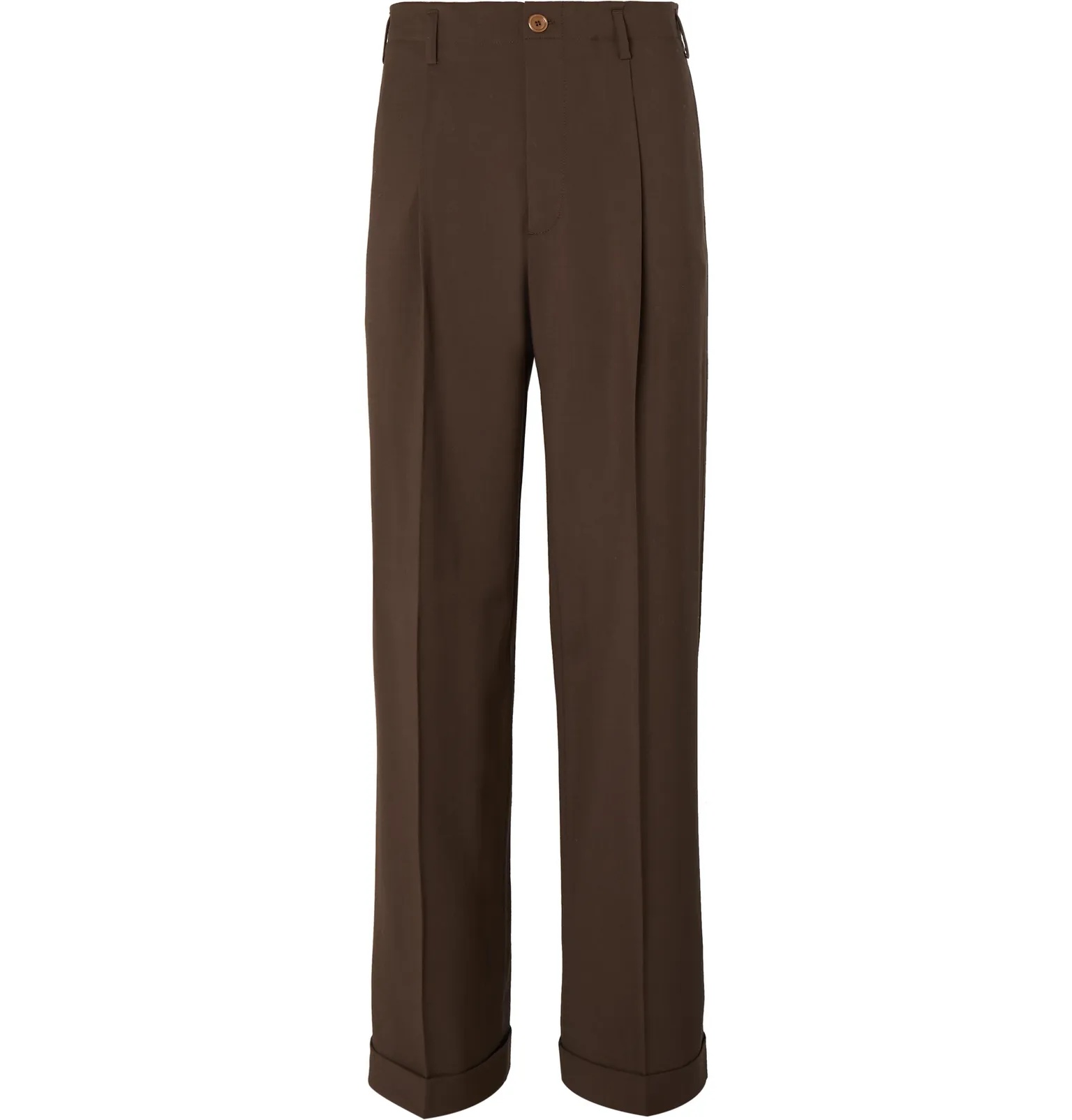 Wide-Leg Grain de Poudre Wool Trousers - 1