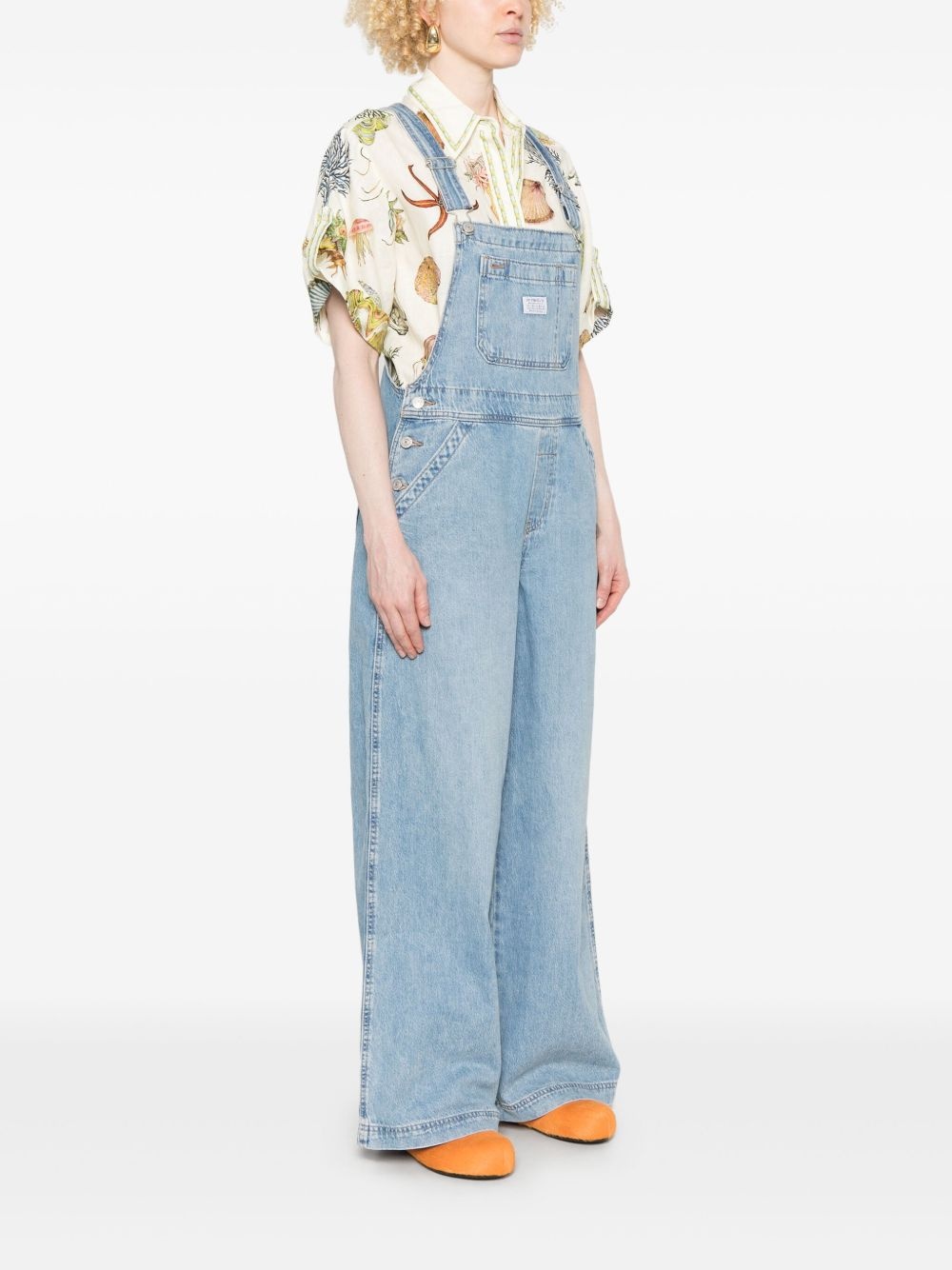 logo-patch dungarees - 3