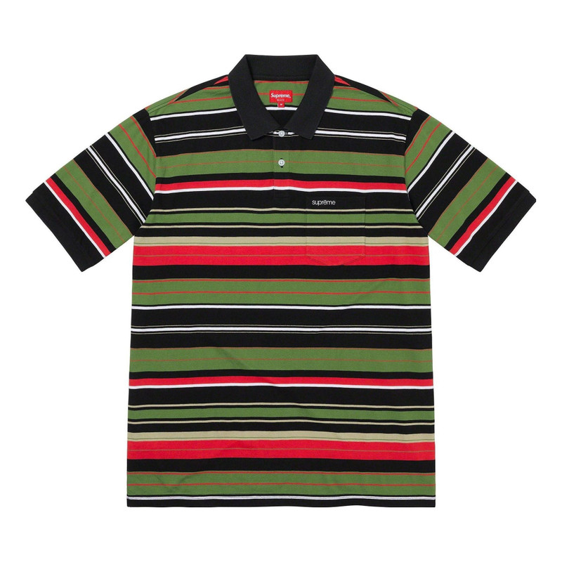Supreme Multi Stripe Polo Shirt 'Black Green Red' SUP-SS23-041 - 1