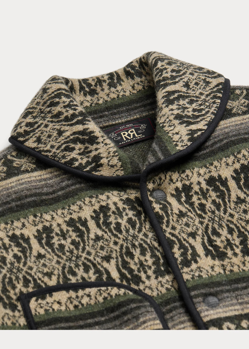 Wool-Cashmere Jacquard Sweater Jacket 3
