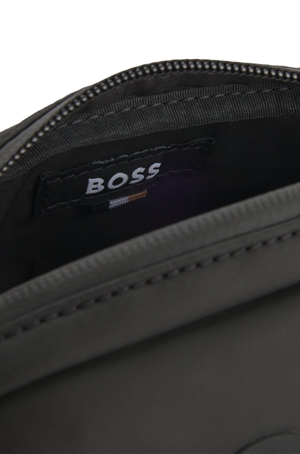 FAUX-LEATHER REPORTER BAG WITH TONAL LOGO - 6