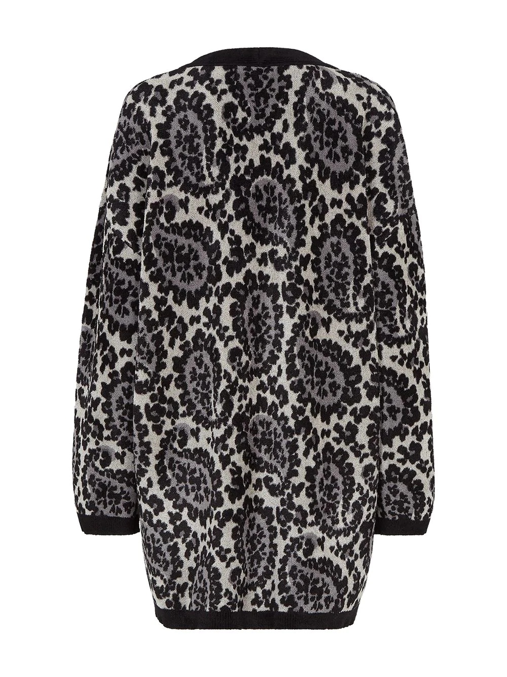 paisley pattern oversized cardigan - 2