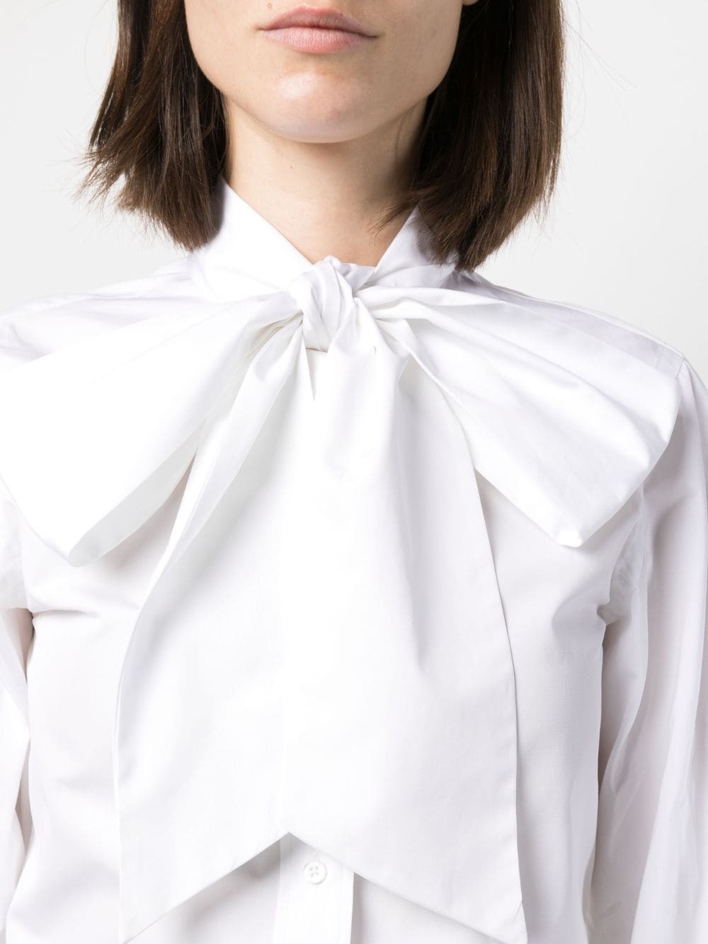 oversized-bow poplin cotton shirt - 5