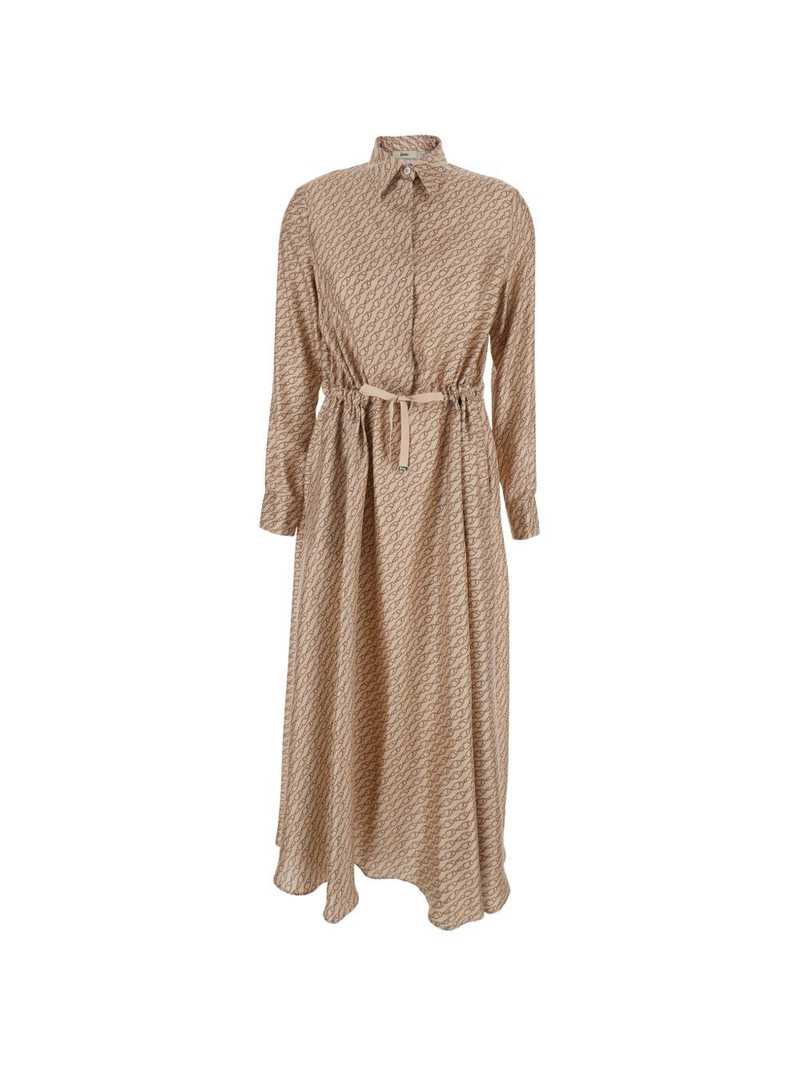 belt patterned midi shirt dress 1