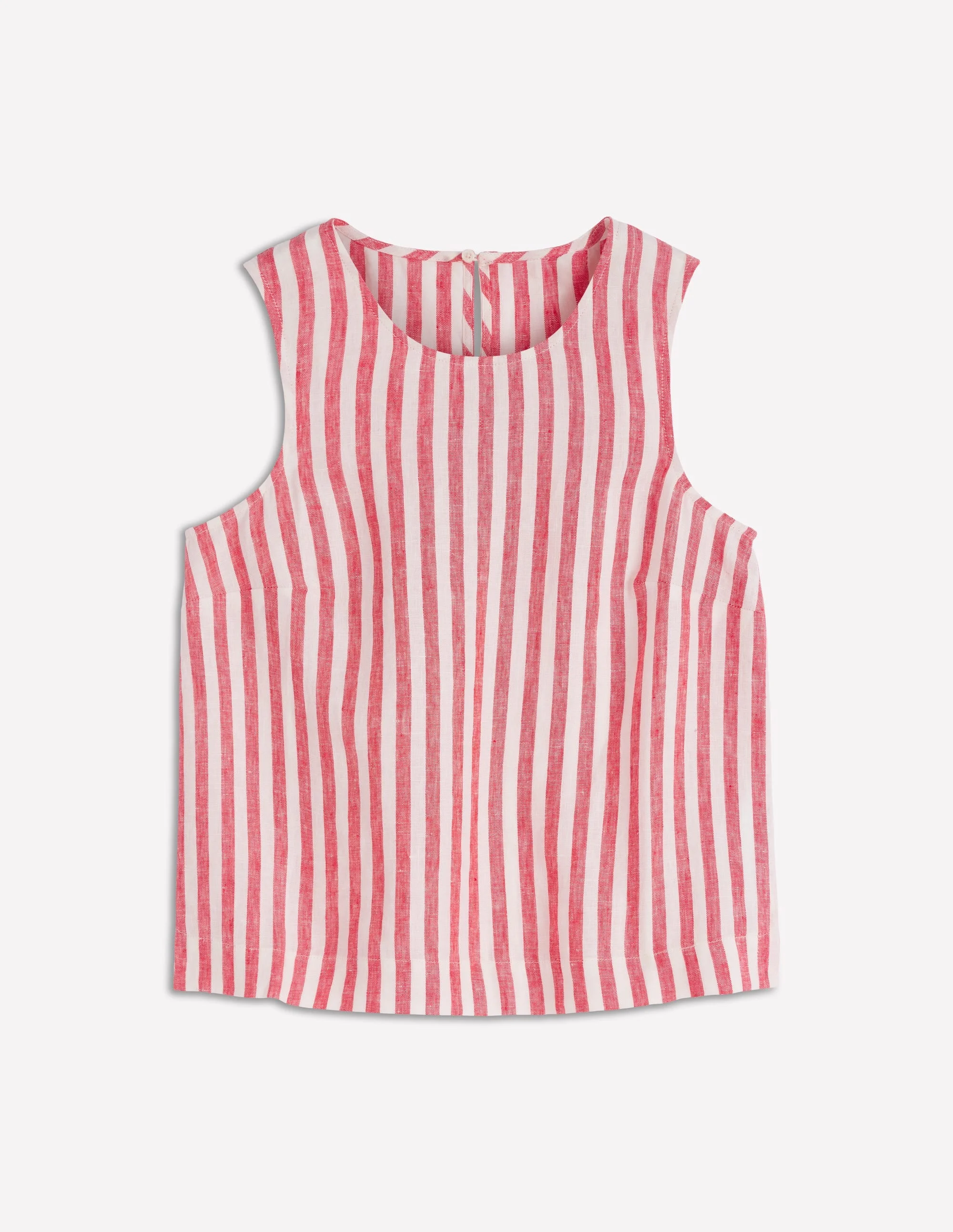 Sofia Linen Top-Bright Cherry Stripe - 1