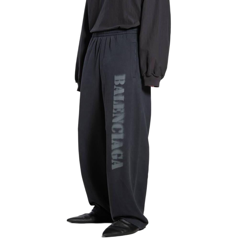 Balenciaga Stencil Type Baggy Sweatpants 'Black Grey' 771081TQVA41750 - 6